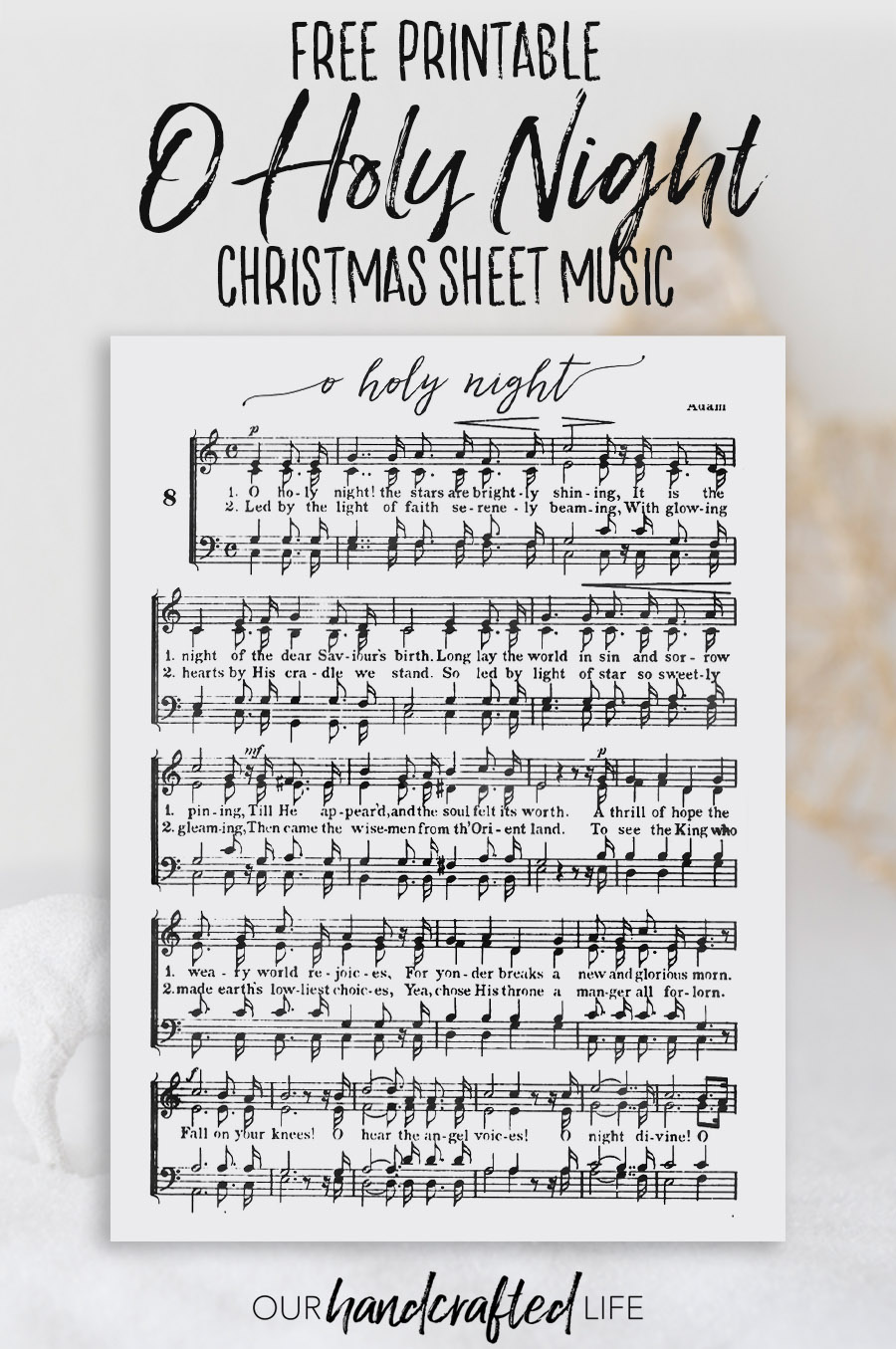 O Holy Night Free Printable Christmas Sheet Music