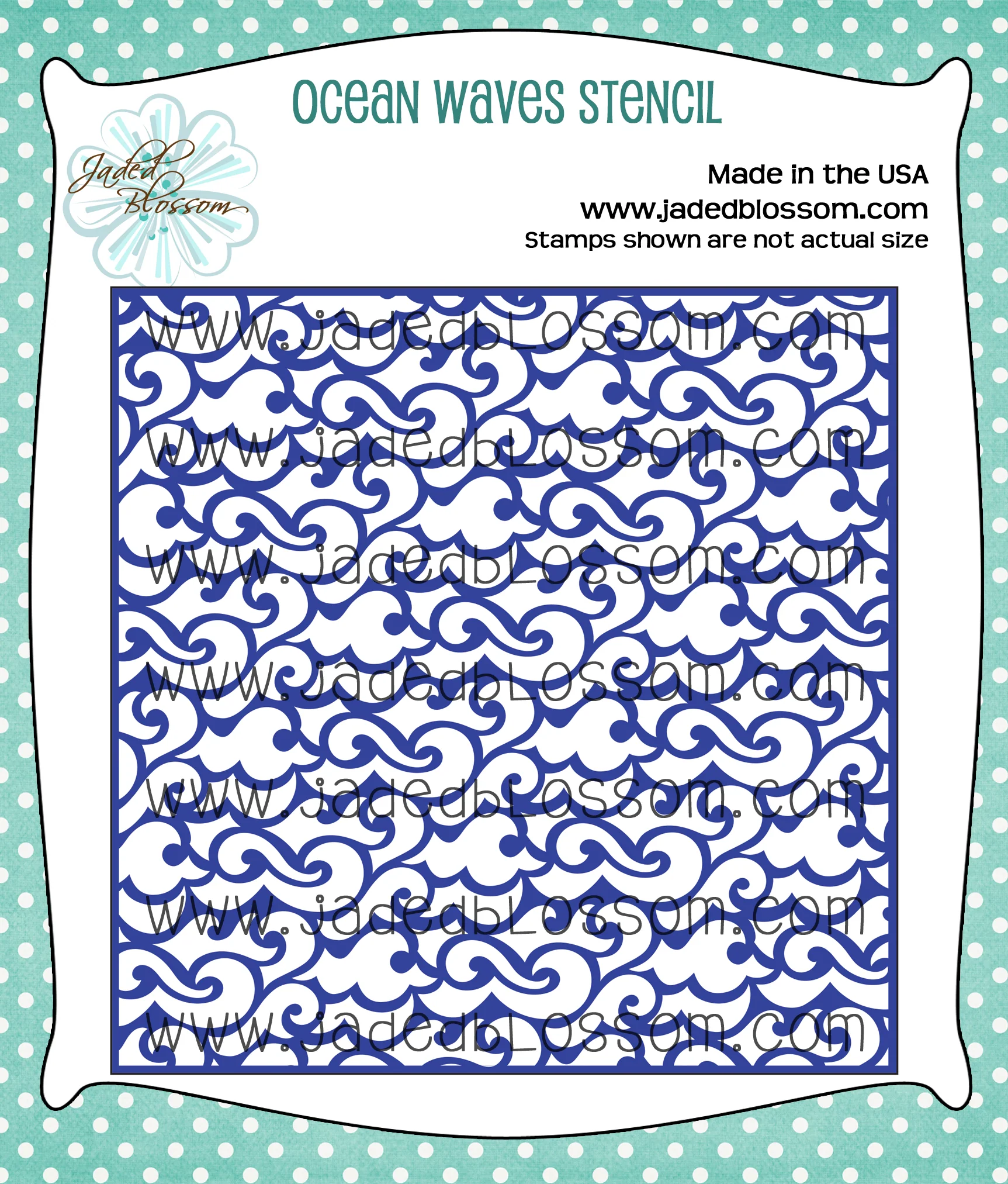 free printable ocean wave stencil