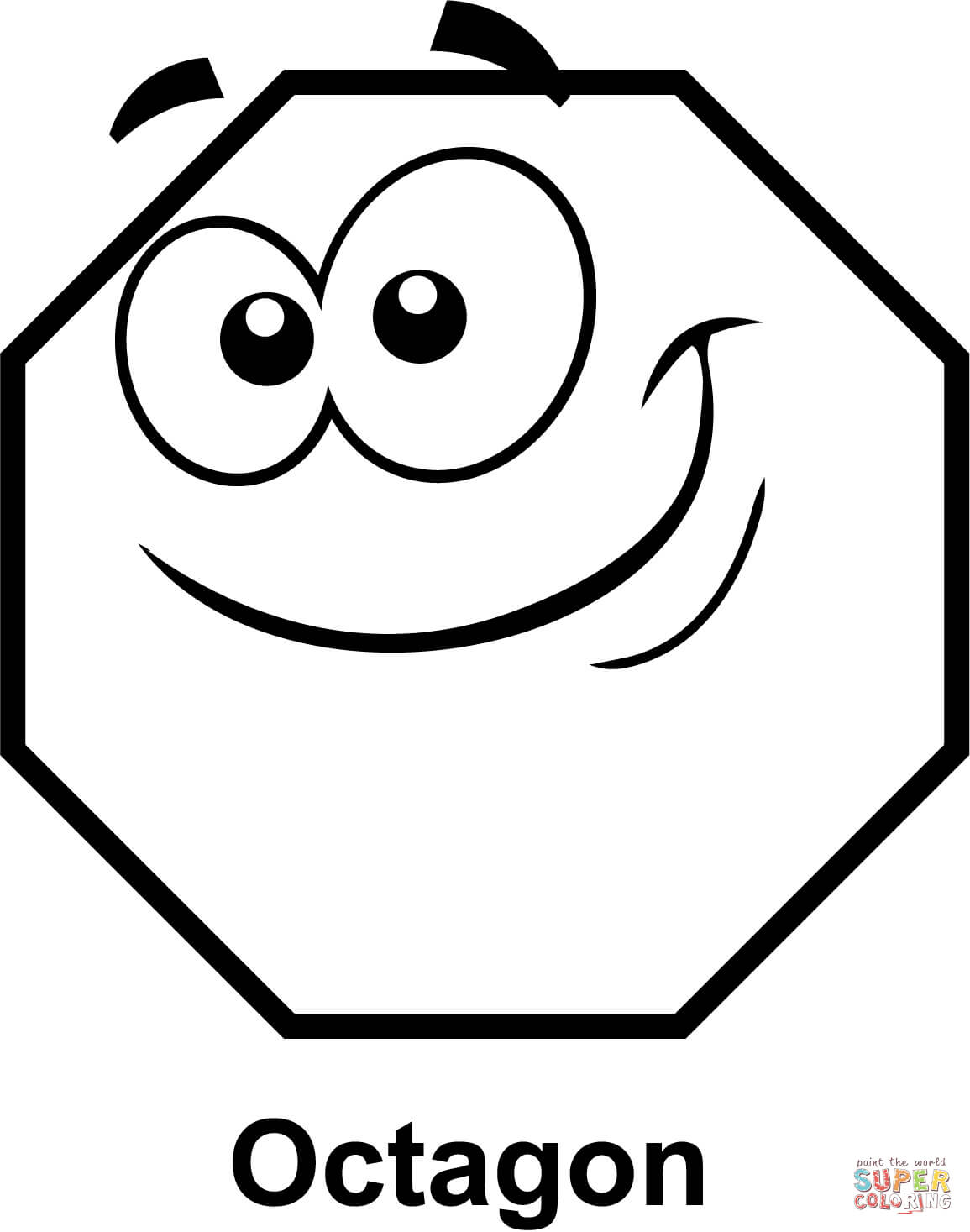 Octagon With Cartoon Face