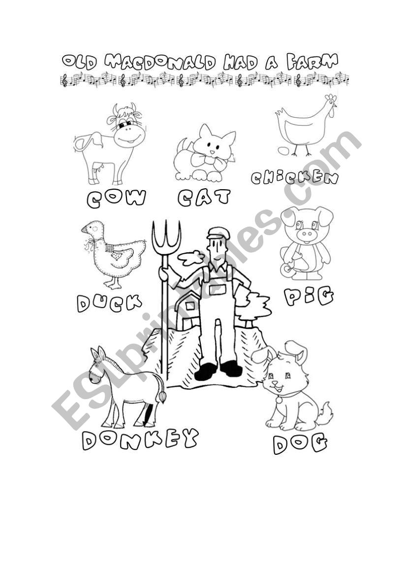 Old MacDonald Coloring Sheet 167208