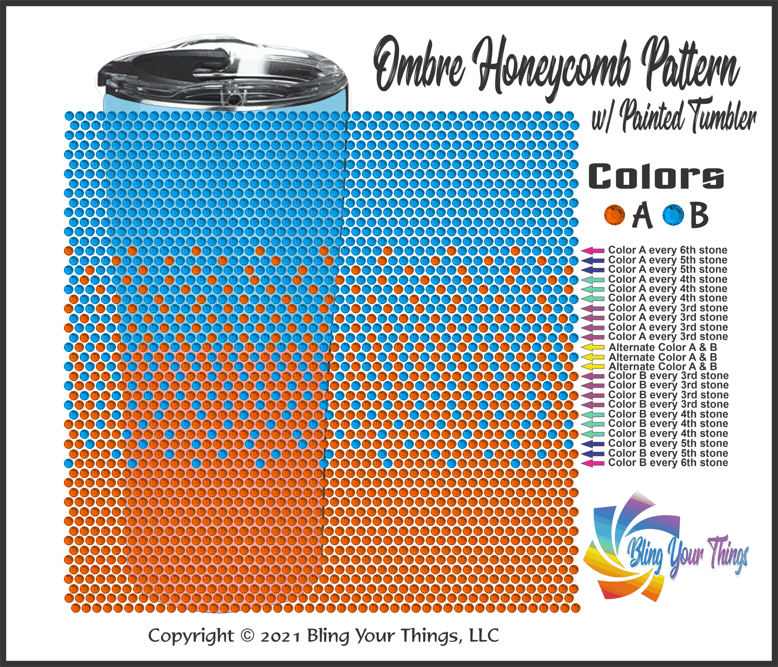 Ombre Rhinestone Tumbler Pattern