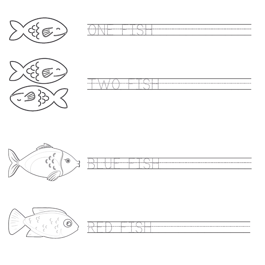 One Fish Two Fish Coloring Pages Printable
