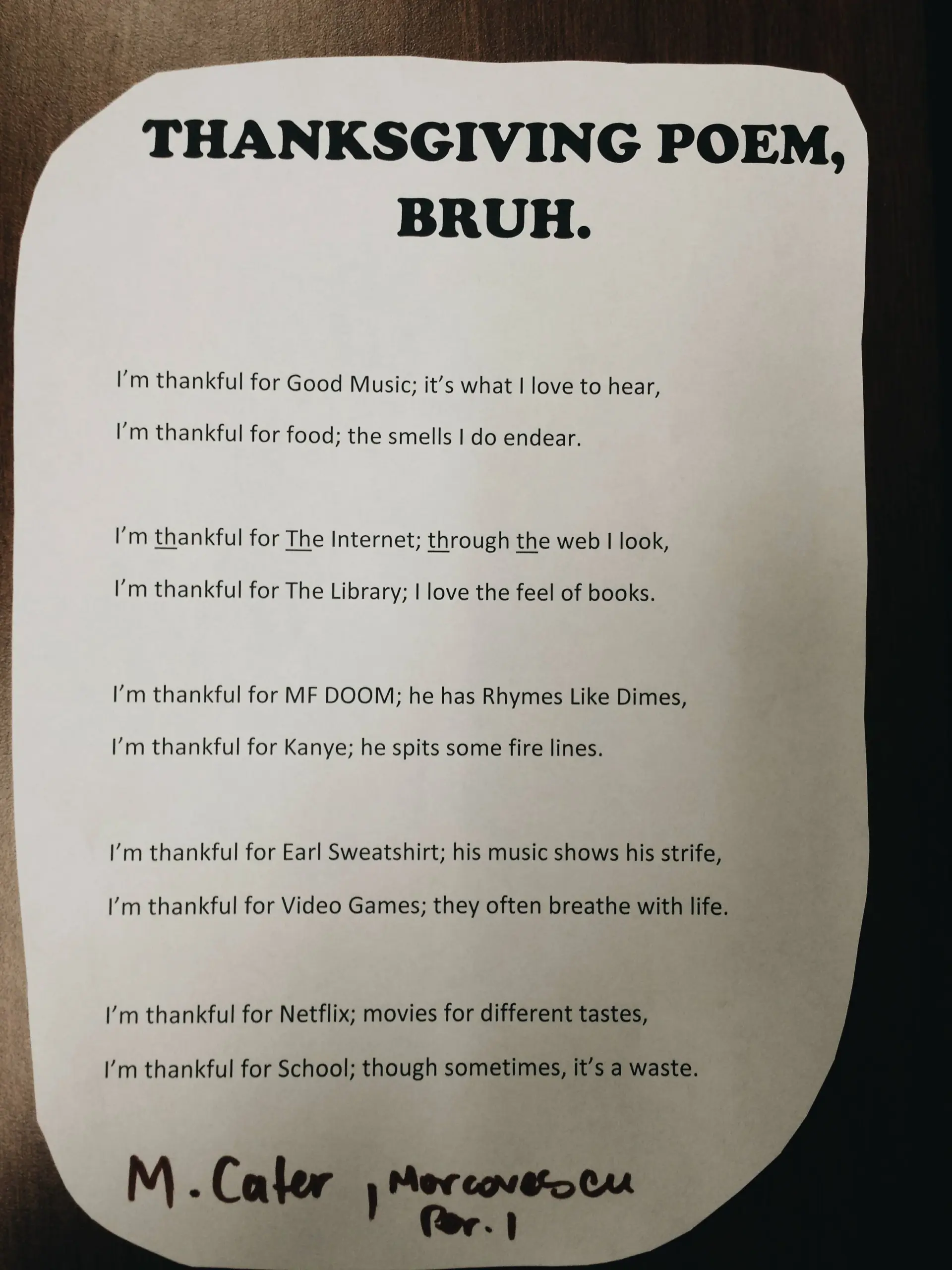 One Of My Middle Schoolers Just Dropped The