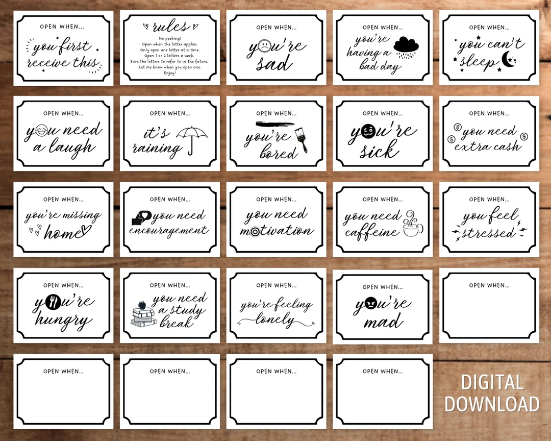 Open When Letter Envelope Label