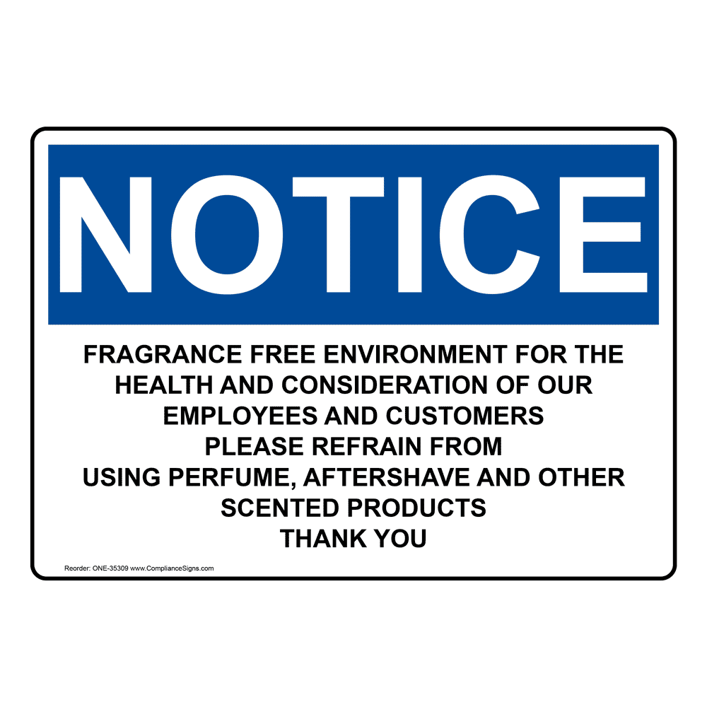 printable scent free signs