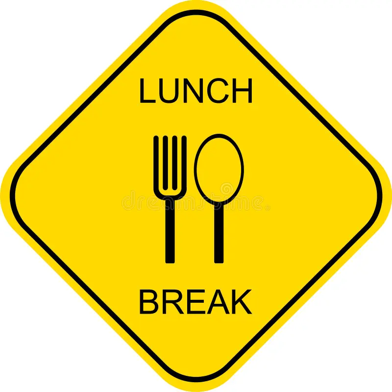 Out To Lunch Sign