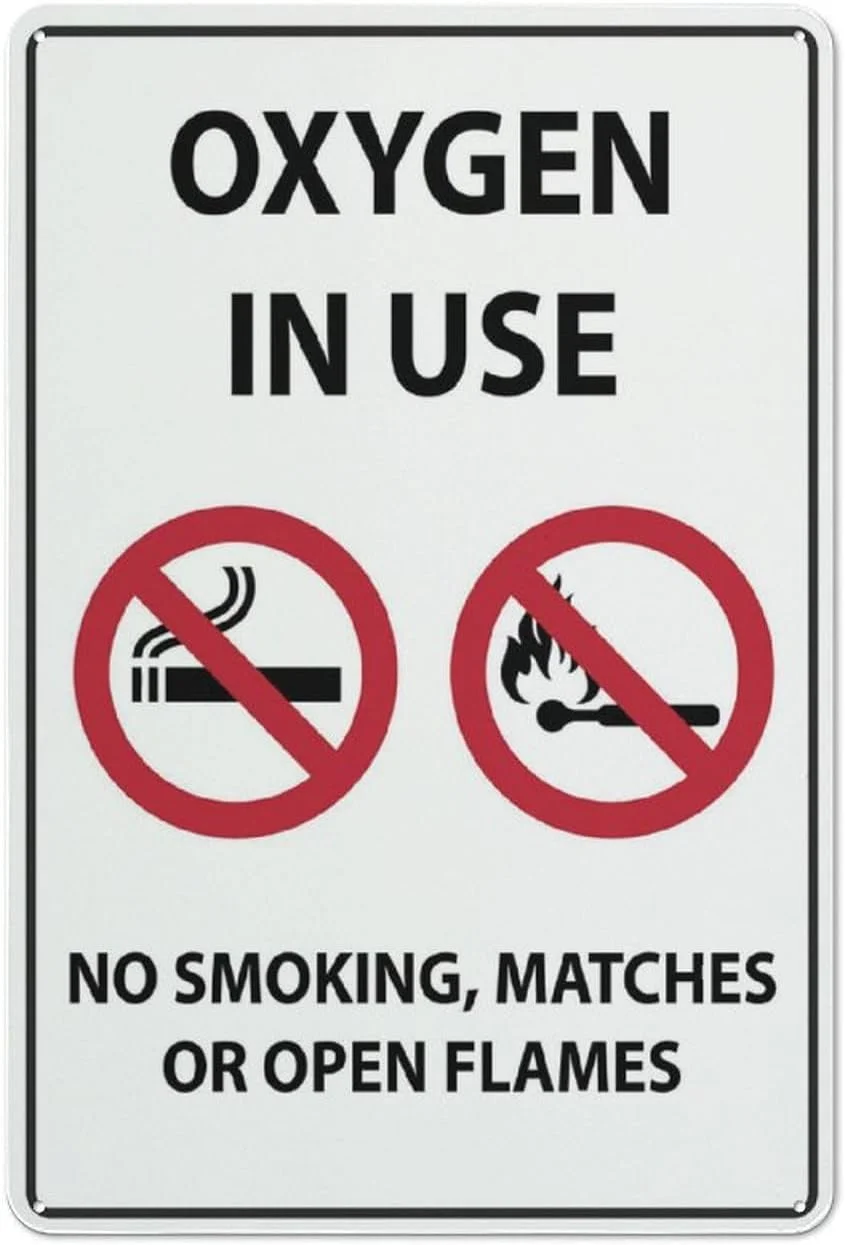 Oxygen In Use Sign 8X12 Inch Rust Free Aluminum Easy To Read Sturdy Keep Out Outdoor Metal Signs For Home Farm Yard Oxygen In Use Sign 8X12 Inch Rust Free Aluminum Easy To Read Sturdy Keep Out Outdoor Metal Signs For Home Farm Yard