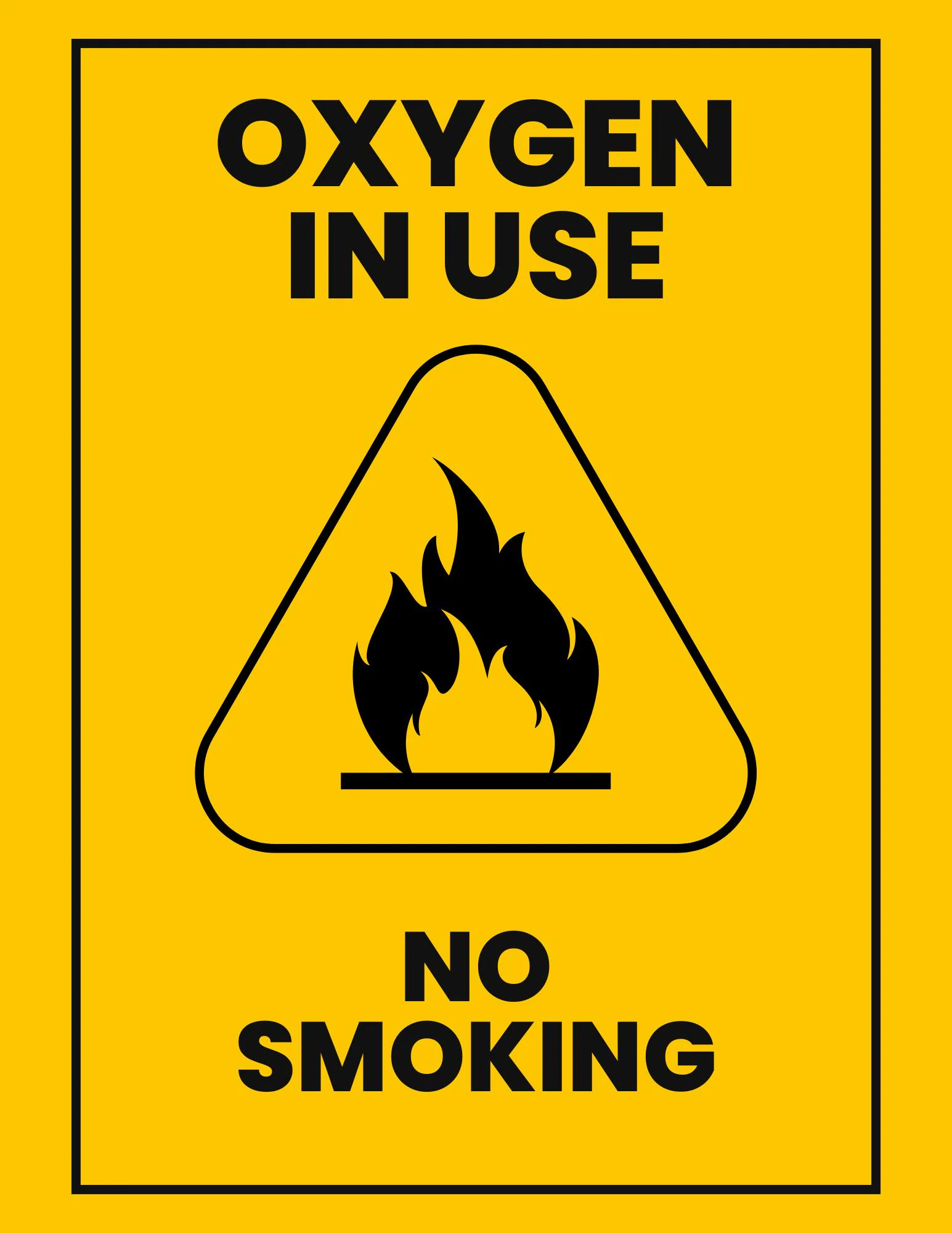 Oxygen In Use Sign No Smoking Safety Oxygen In Use Sign No Smoking Safety