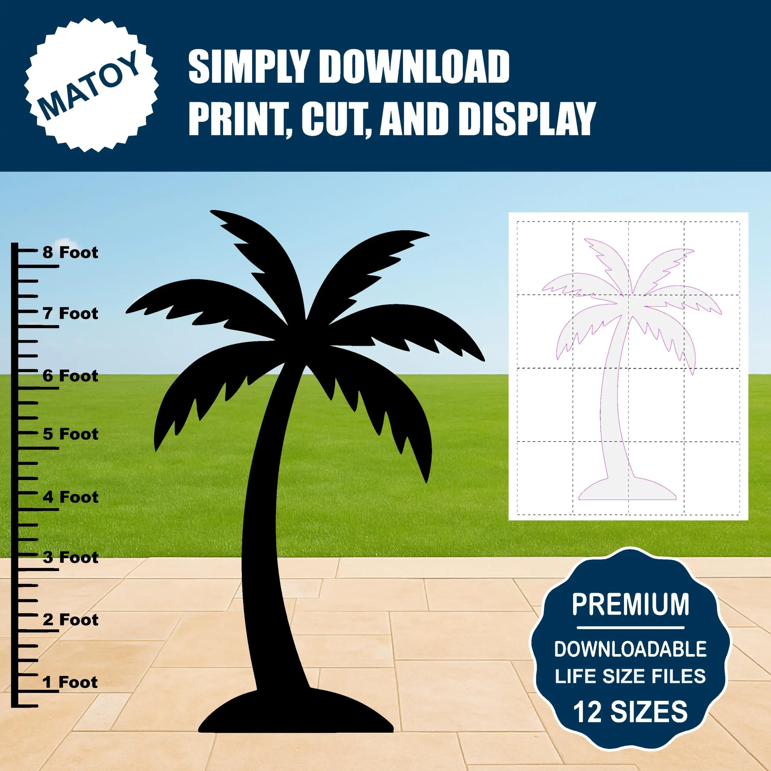 Palm Tree Silhouette Template Tropical