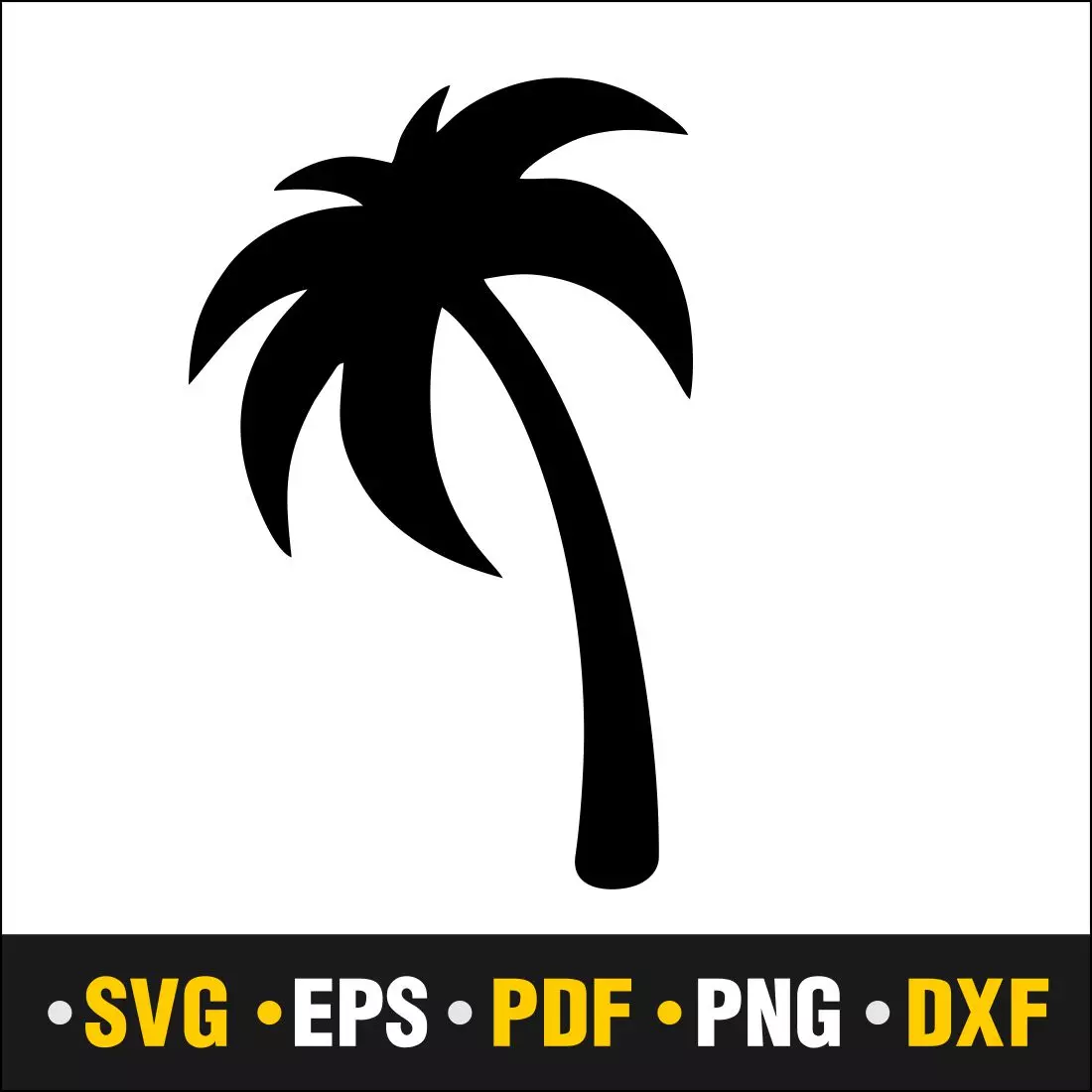Palm Tree Svg Palm Tree Frame Svg Vector Cut File Cricut Silhouette Pdf Png Dxf Decal Sticker Stenci