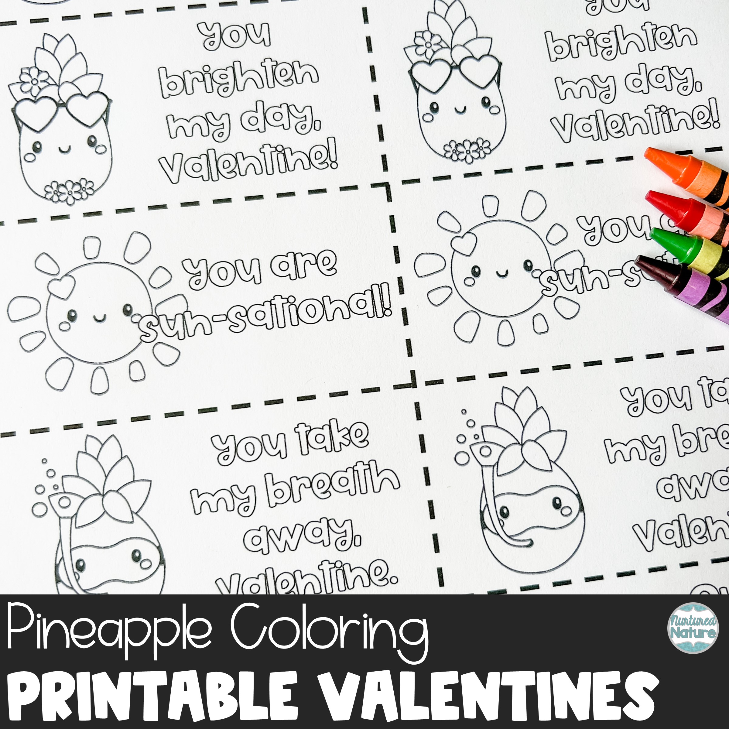 Panda Bear Coloring Valentines Day Cards Printable