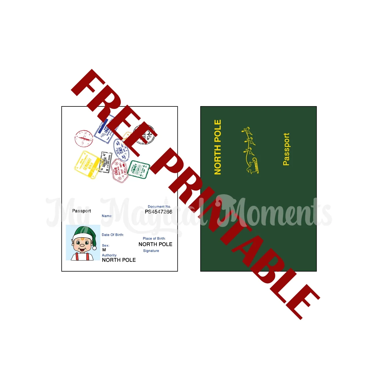 Passport Printable My Elf Friend Orange Hair Boy