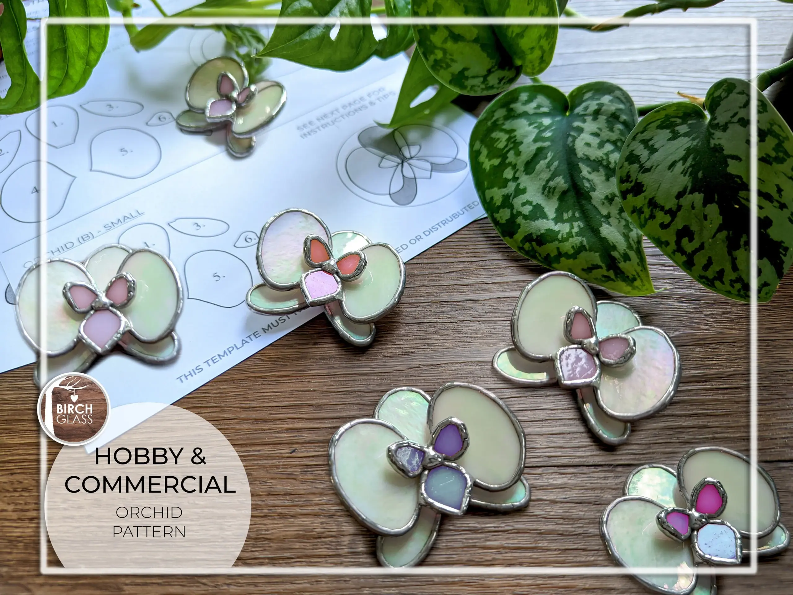 Pattern 3d Orchid Stained Glass Pattern