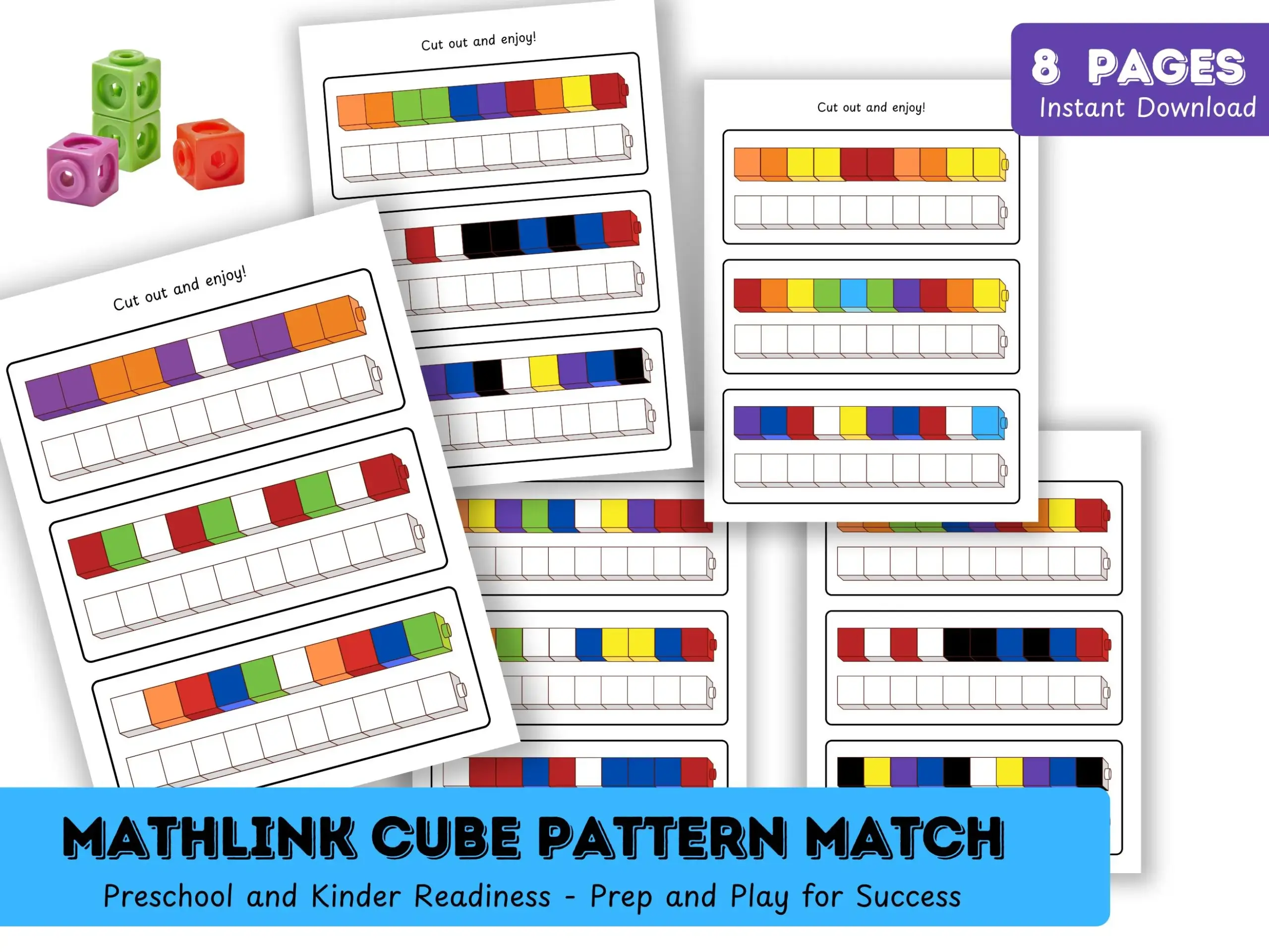 free printable pattern cards for unifix cubes