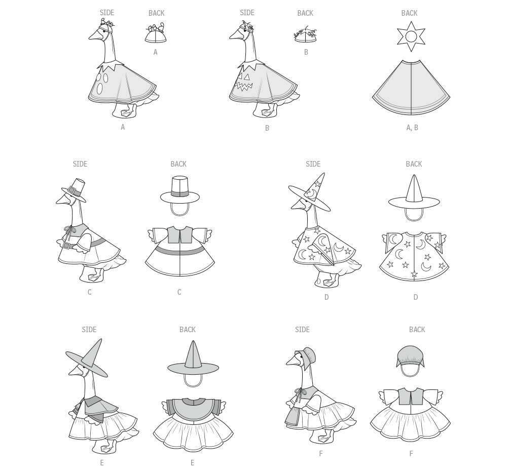 printable goose clothes patterns