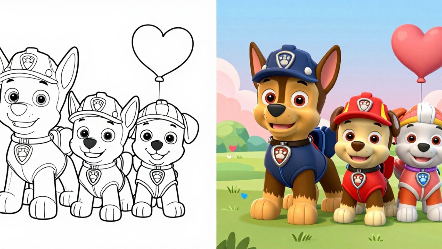 Paw Patrol Valentines Coloring Pages Paw Patrol Valentines Coloring Pages