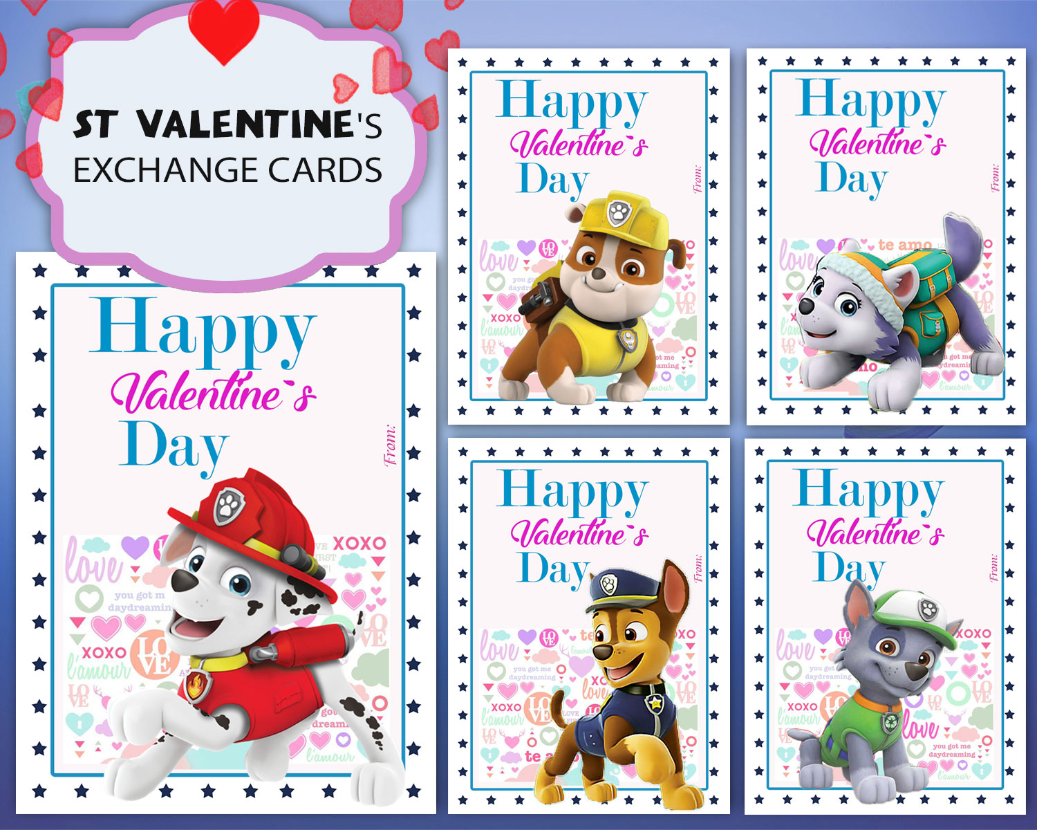 Paw Patrol Valentines Day Cards