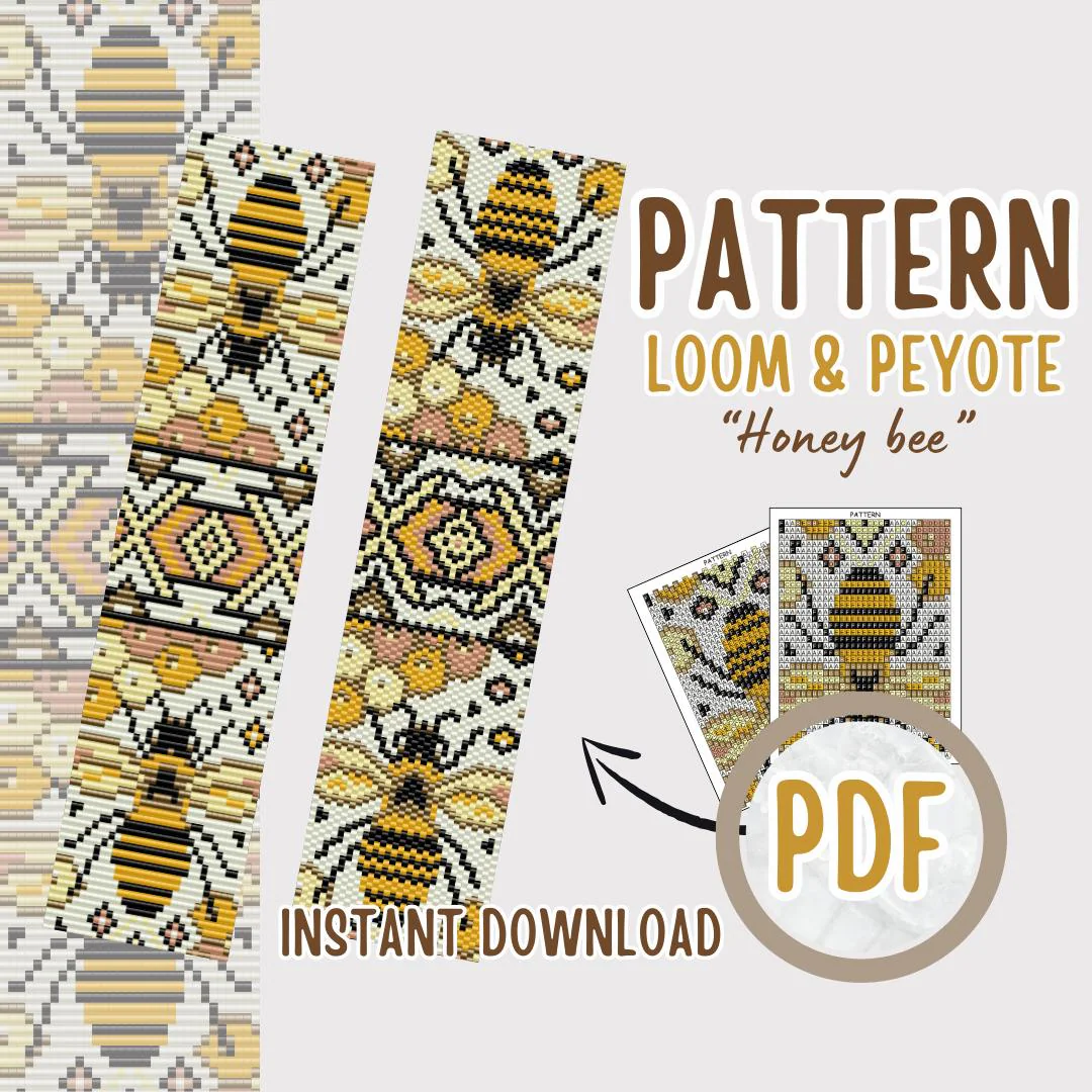 Pdf Loom Peyote Honey Bee Bracelet