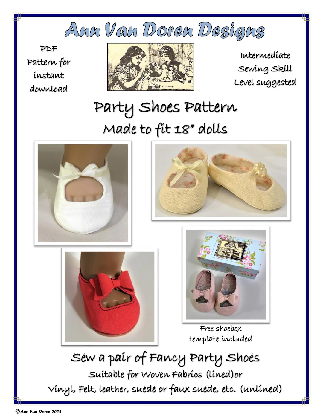 Pdf Pattern For Party Shoes Made To Fit