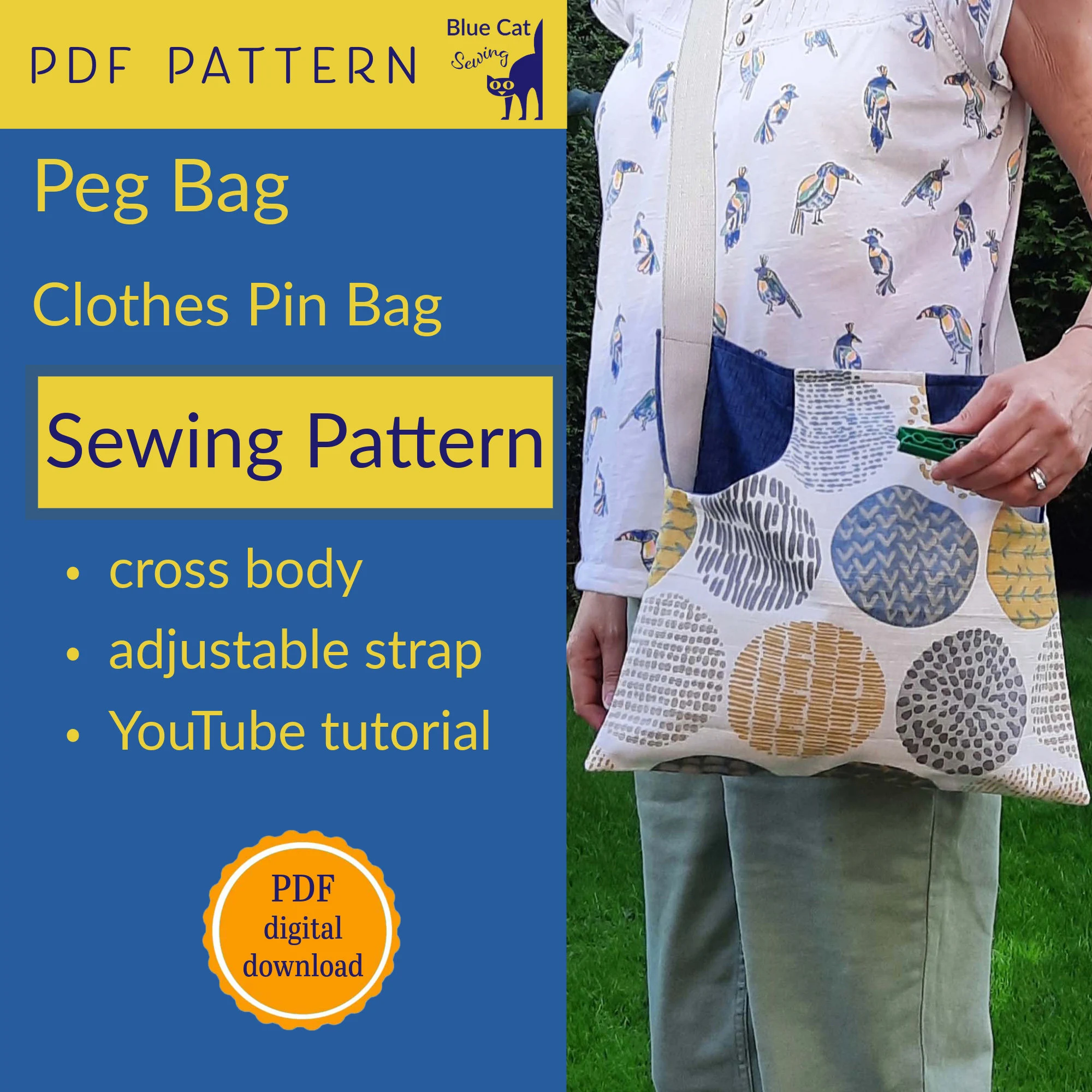 Peg Bag Sewing Pattern Cross Body Peg Bag Sewing Pattern Cross Body