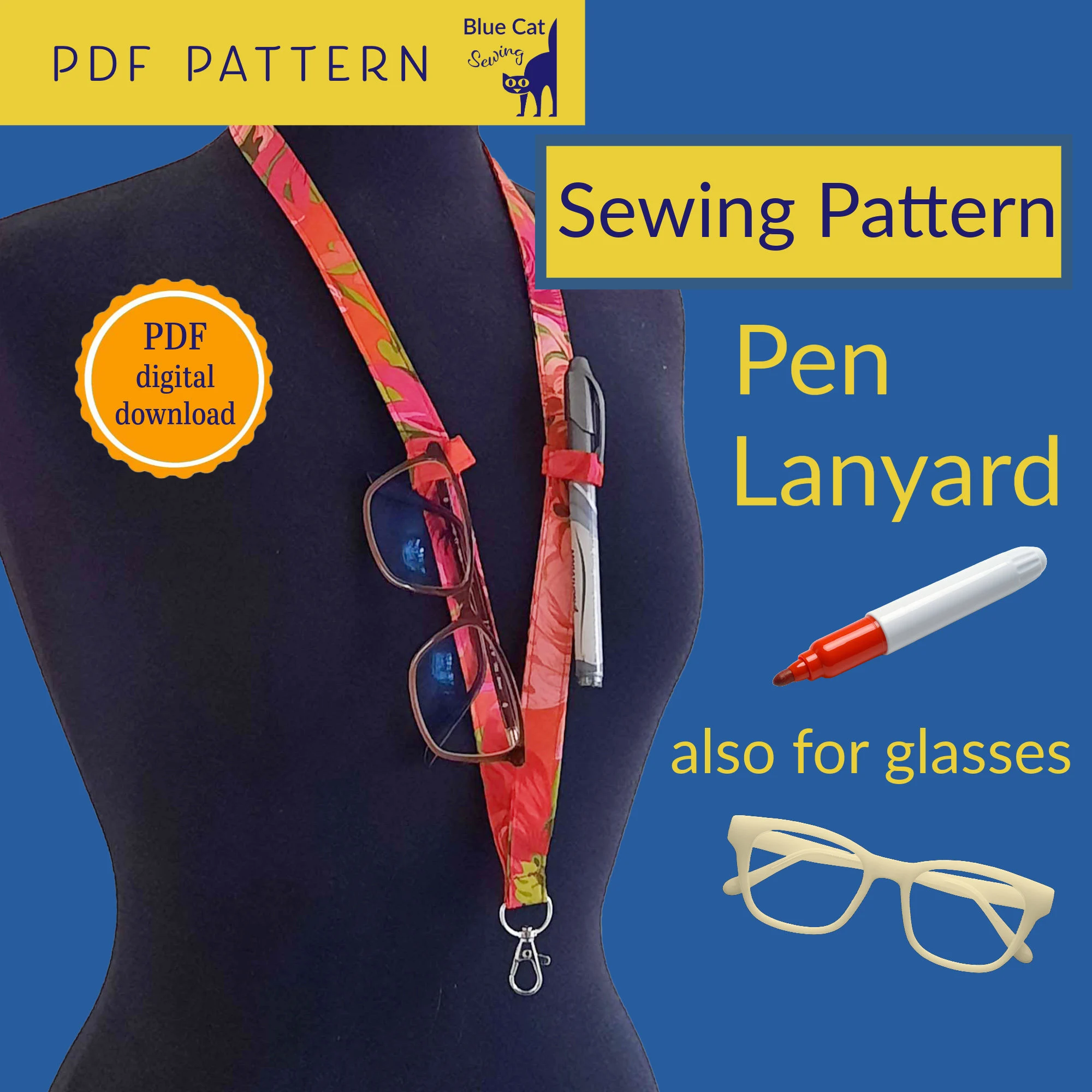 free printable lanyard pen holder pattern