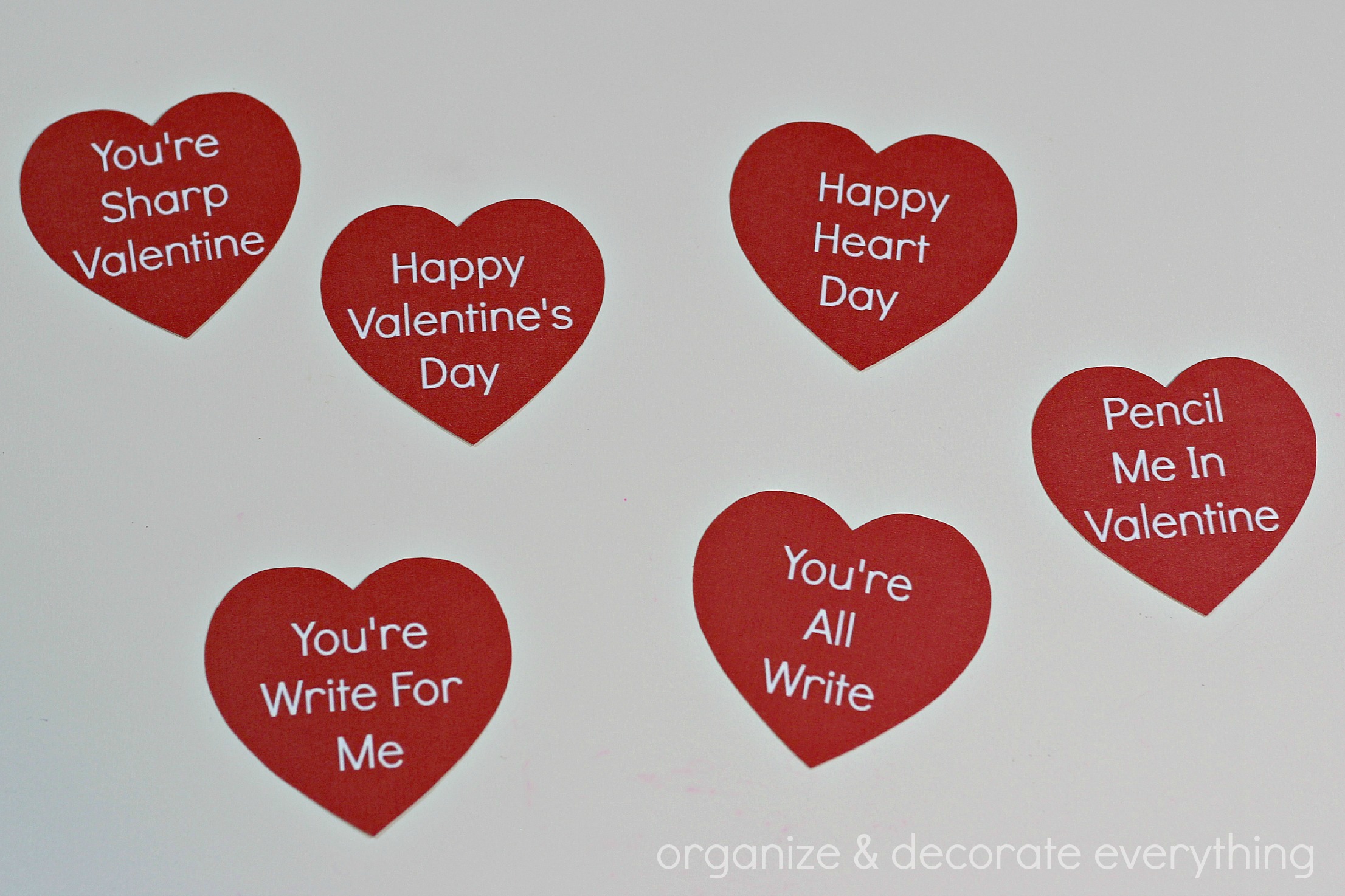 Pencil Valentine Free Heart Printables
