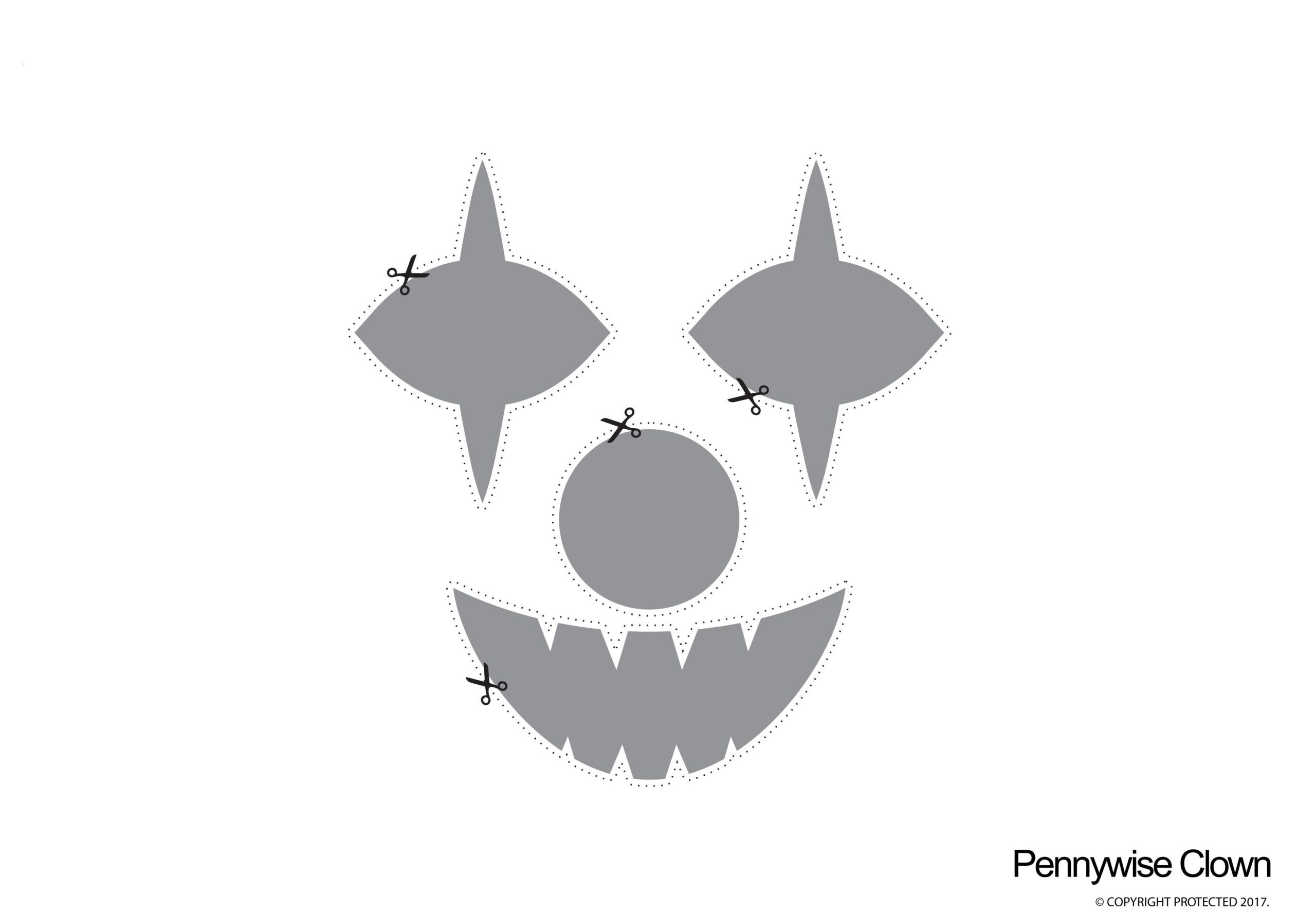 Pennywise Clown Face Pumpkin Stencil Pumpkin