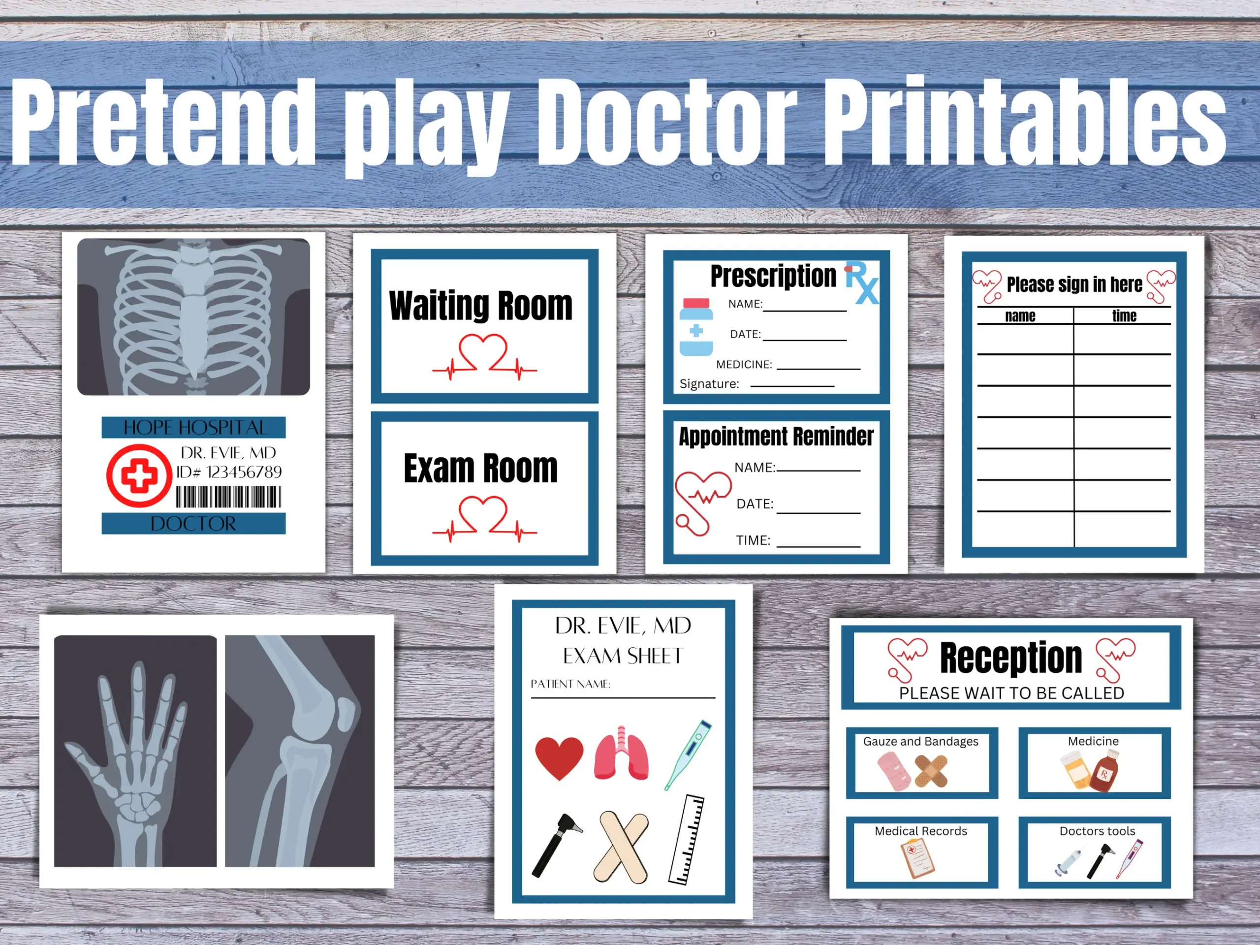 dramatic play doctors office free printables