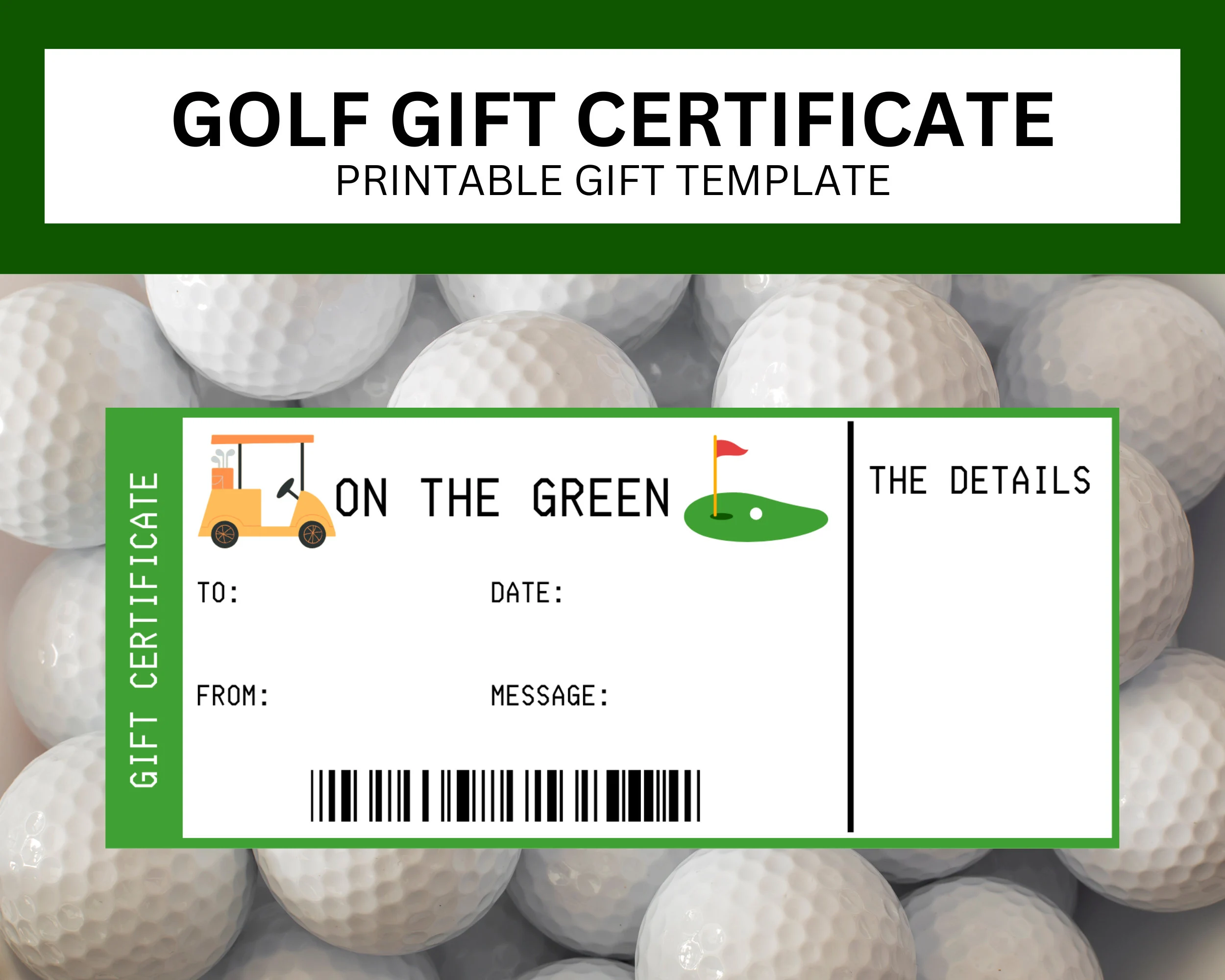 Personalized Golf Gift Certificate