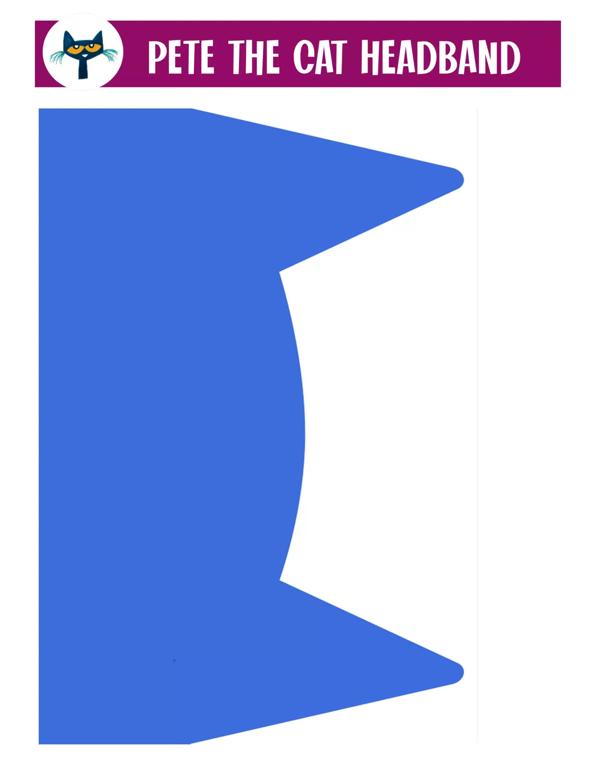 Pete The Cat Headband Template
