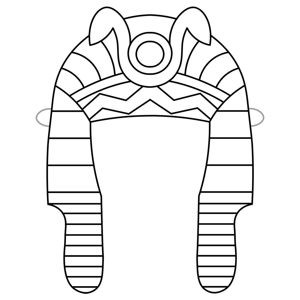 Pharaoh Paper Headdress Outline Template