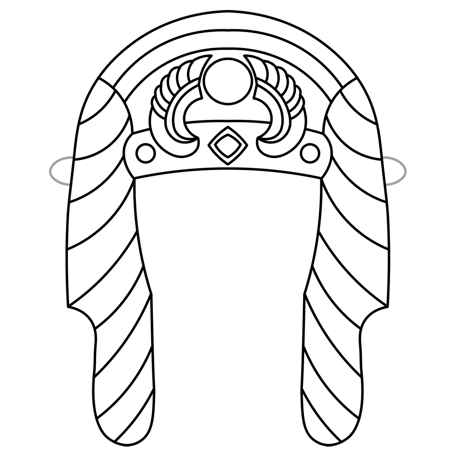 Pharaoh Paper Headdress Outline Template