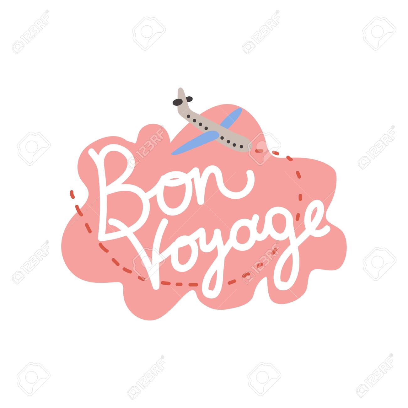 Photo 127951682 Bon Voyage Have Nice Trip Banner Template Vector Illustration