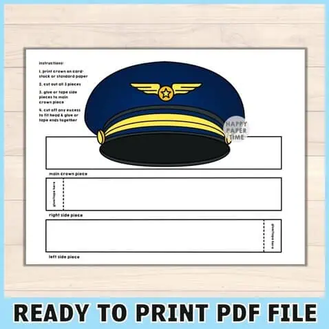 Pilot Cap Paper Crown Colored
