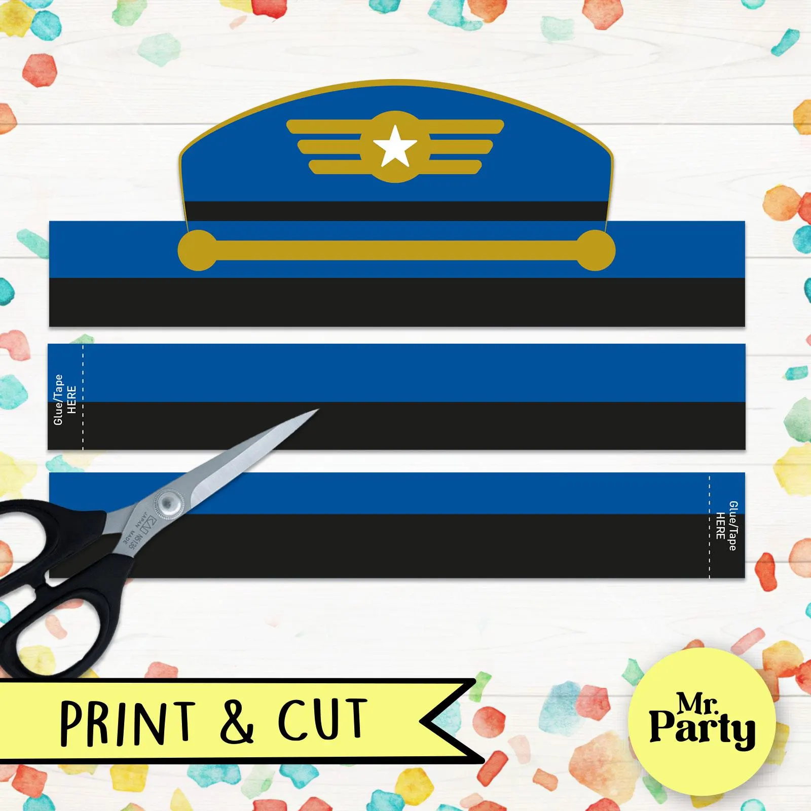 Pilot Hat Paper Crown Printable Pilot
