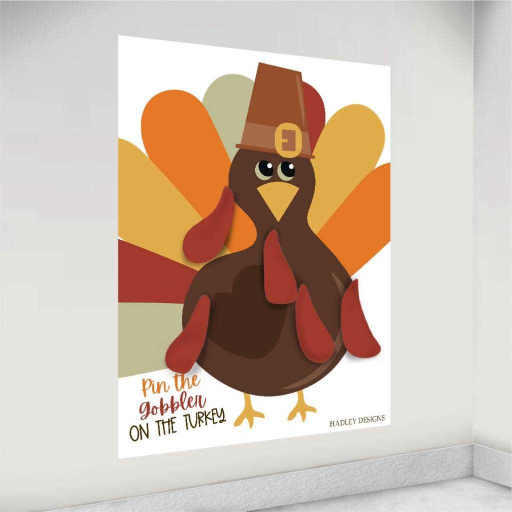 Pin The Gobbler Game Template Digital