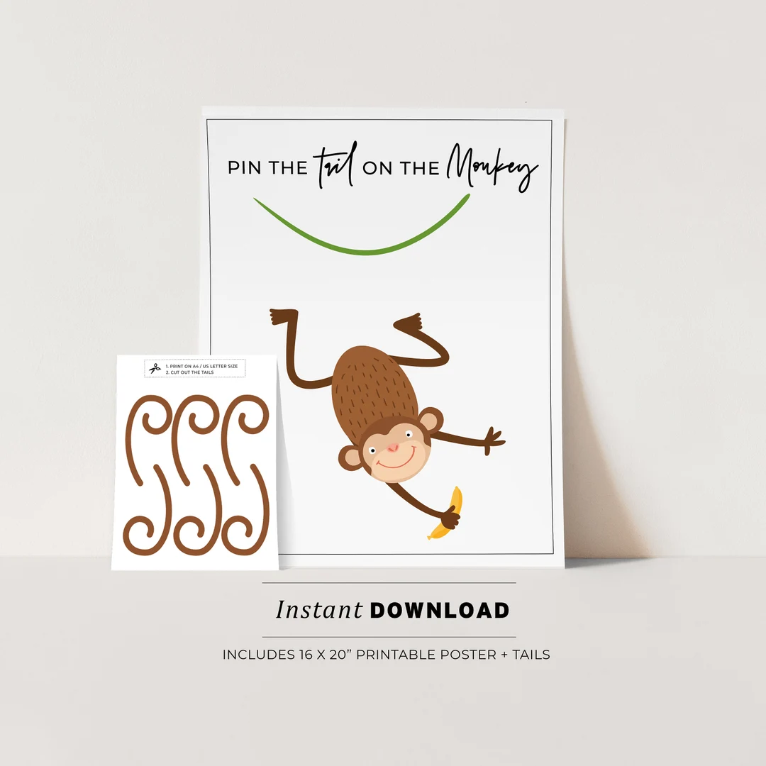 Pin The Tail On The Monkey Kids Party