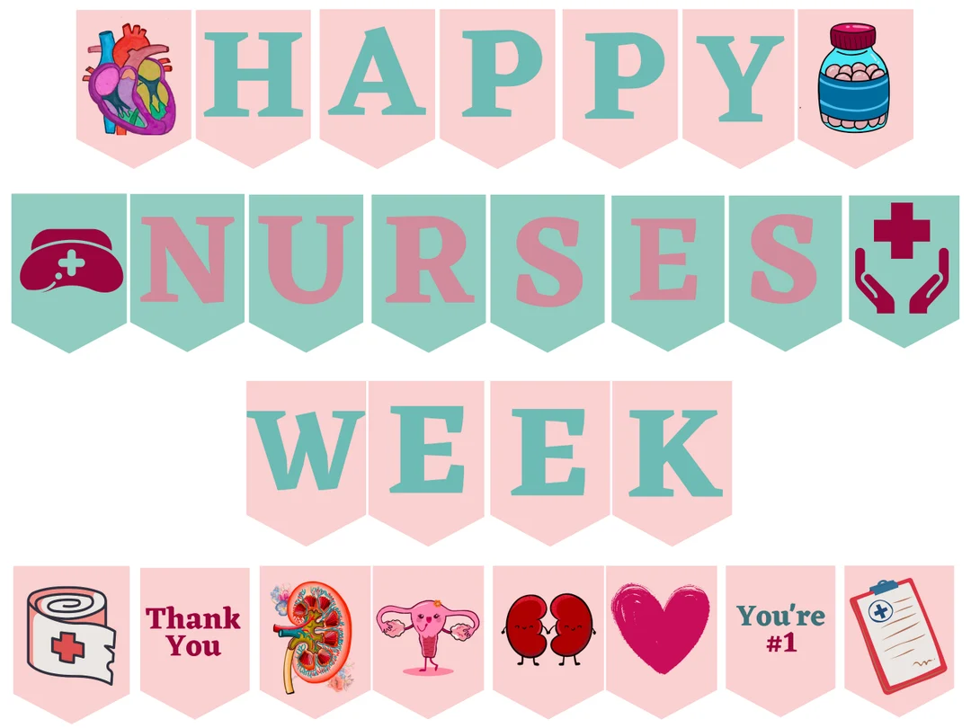 Pink Happy Nurses Week Banner Printable
