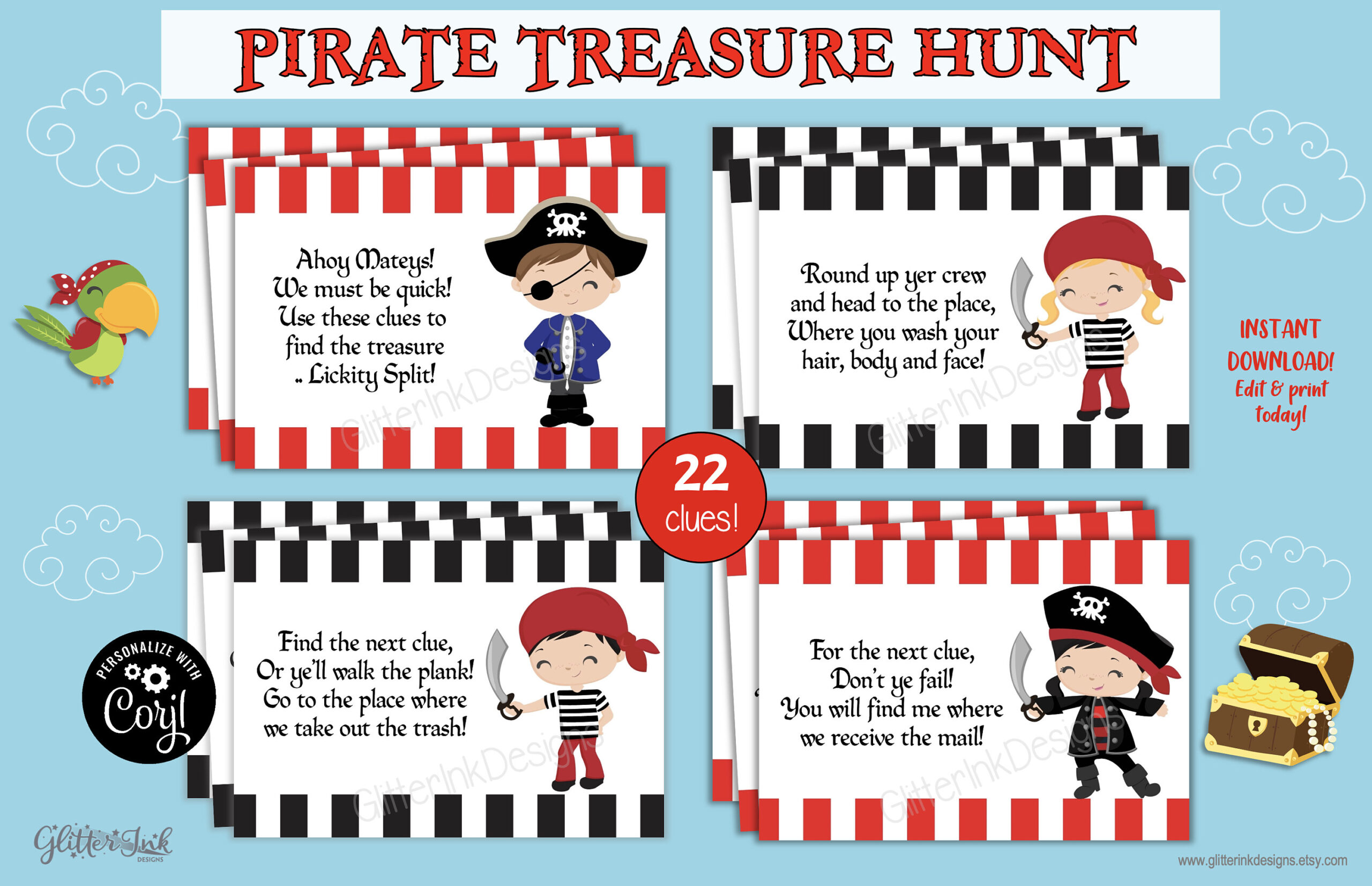 Pirate Party Printable Scavenger Hunt Pirate Party Printable Scavenger Hunt