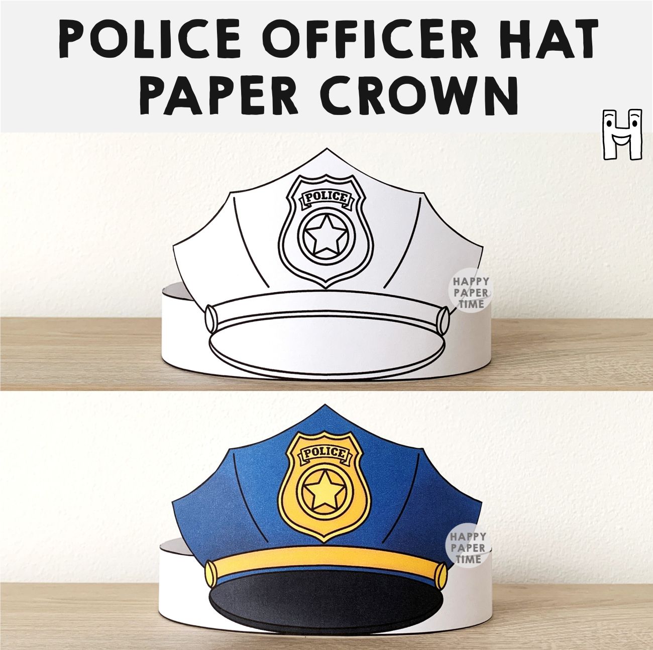 Police Hats Paper Crowns Printable Coloring Craft Police Hats Paper Crowns Printable Coloring Craft