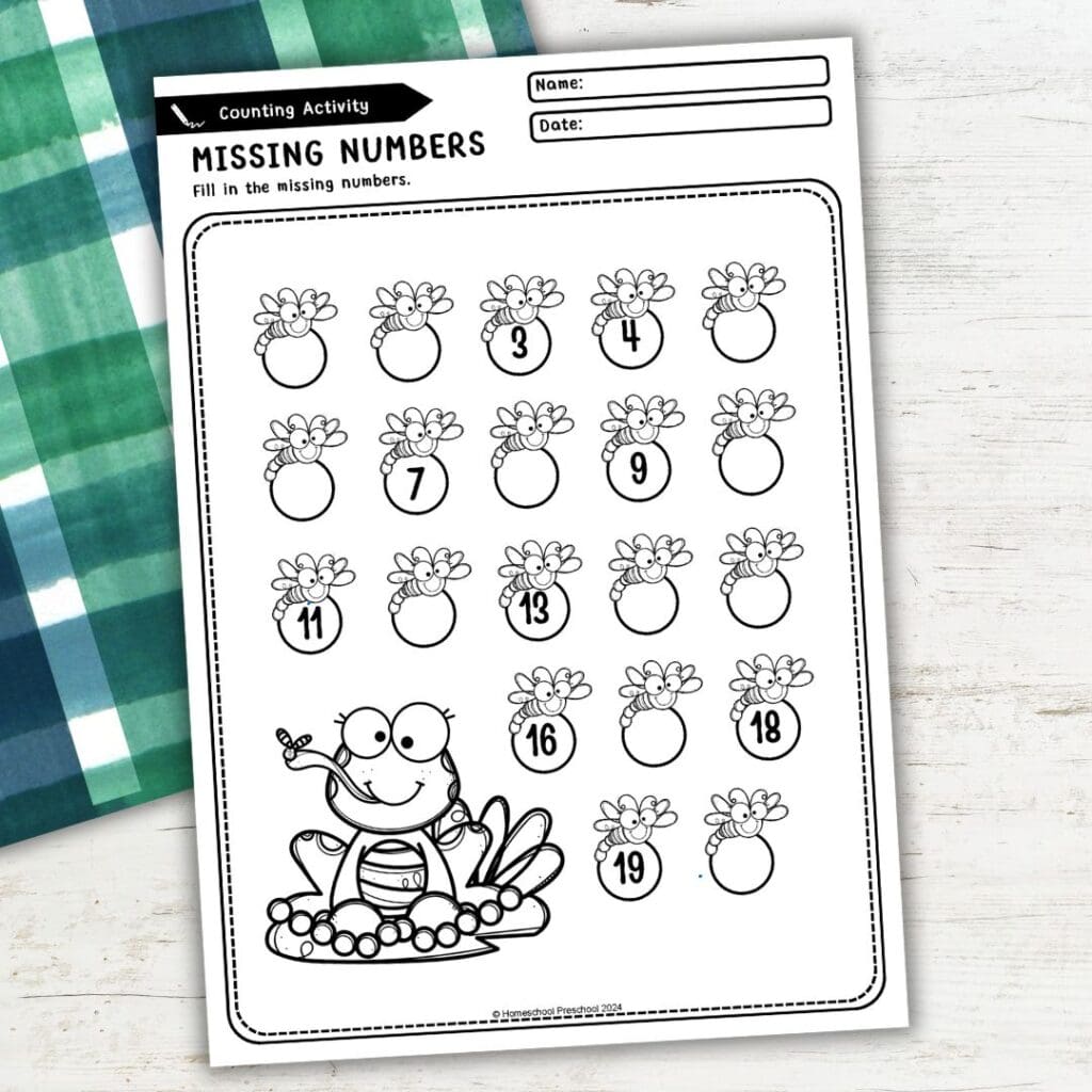 Pond Life Preschool Printables