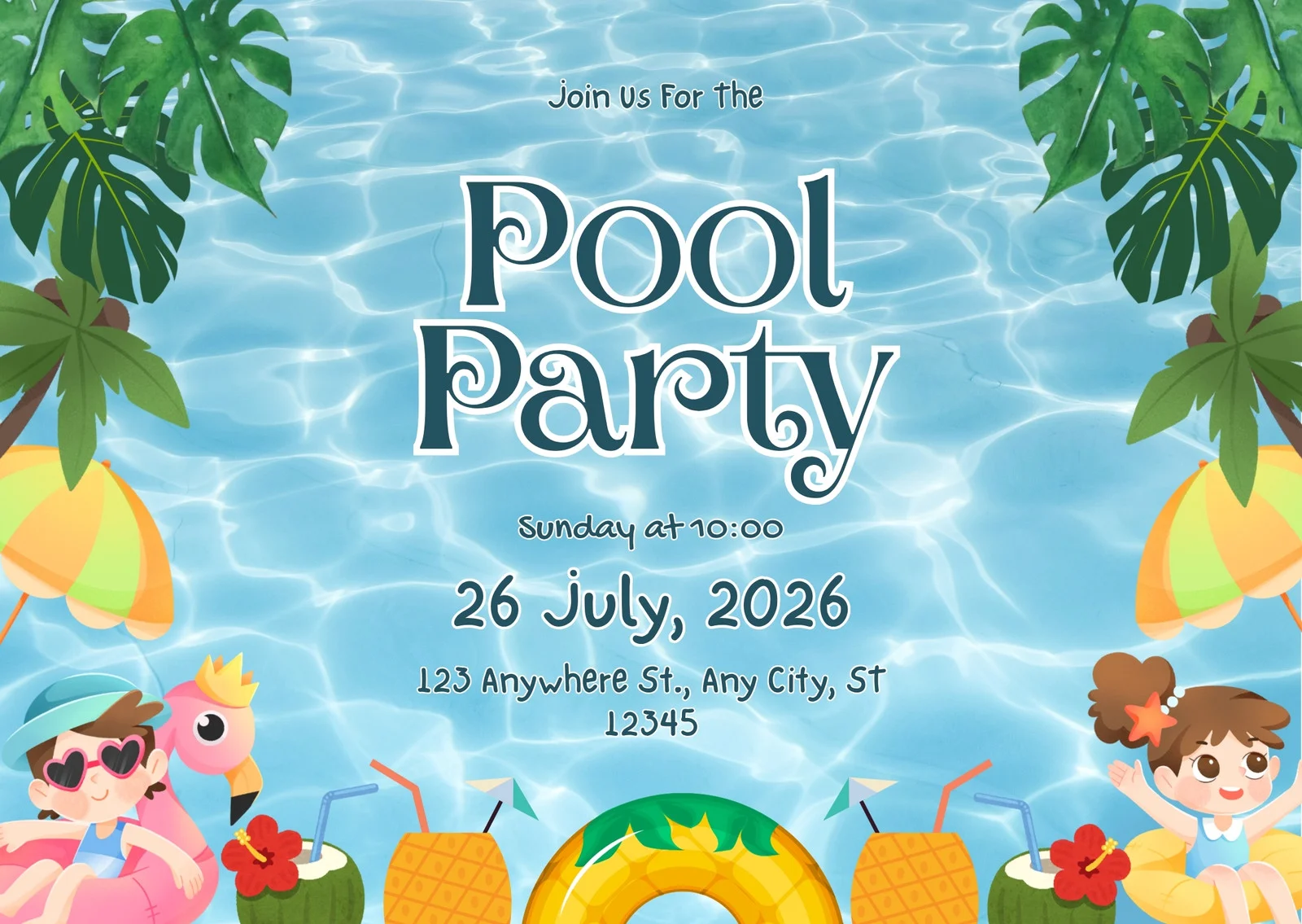 free printable summer party invitation templates