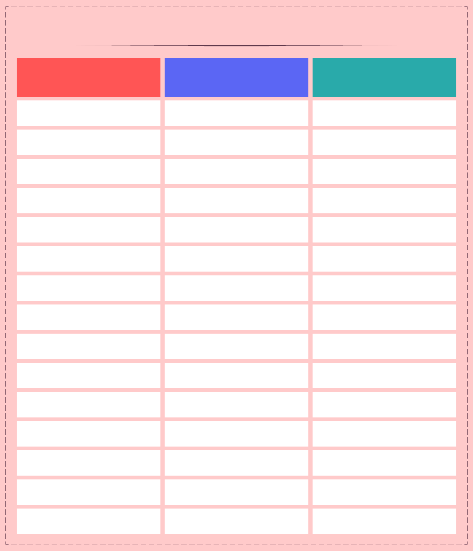 Post 3 Column Spreadsheet Printable 248216