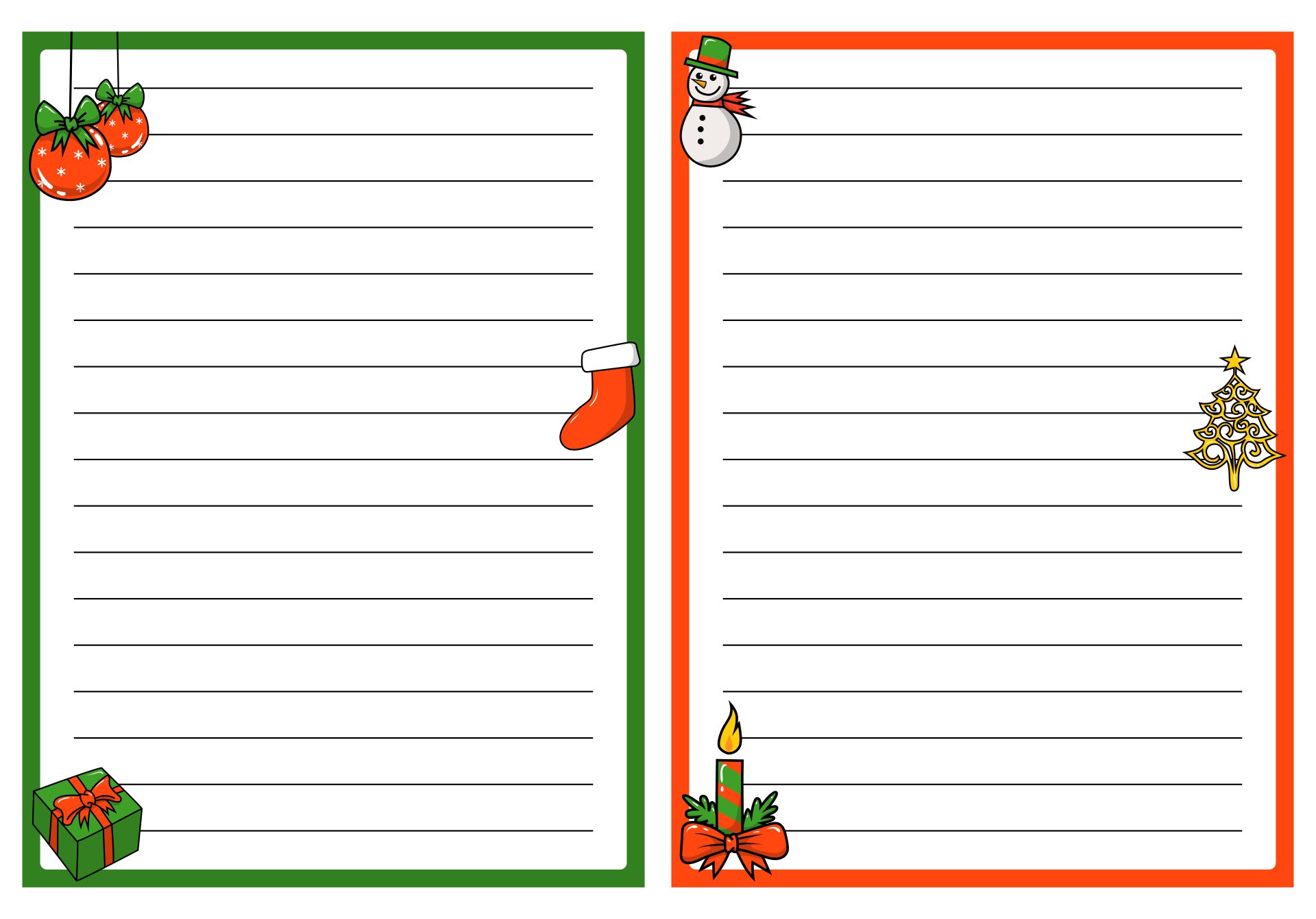 free printable christmas lined paper