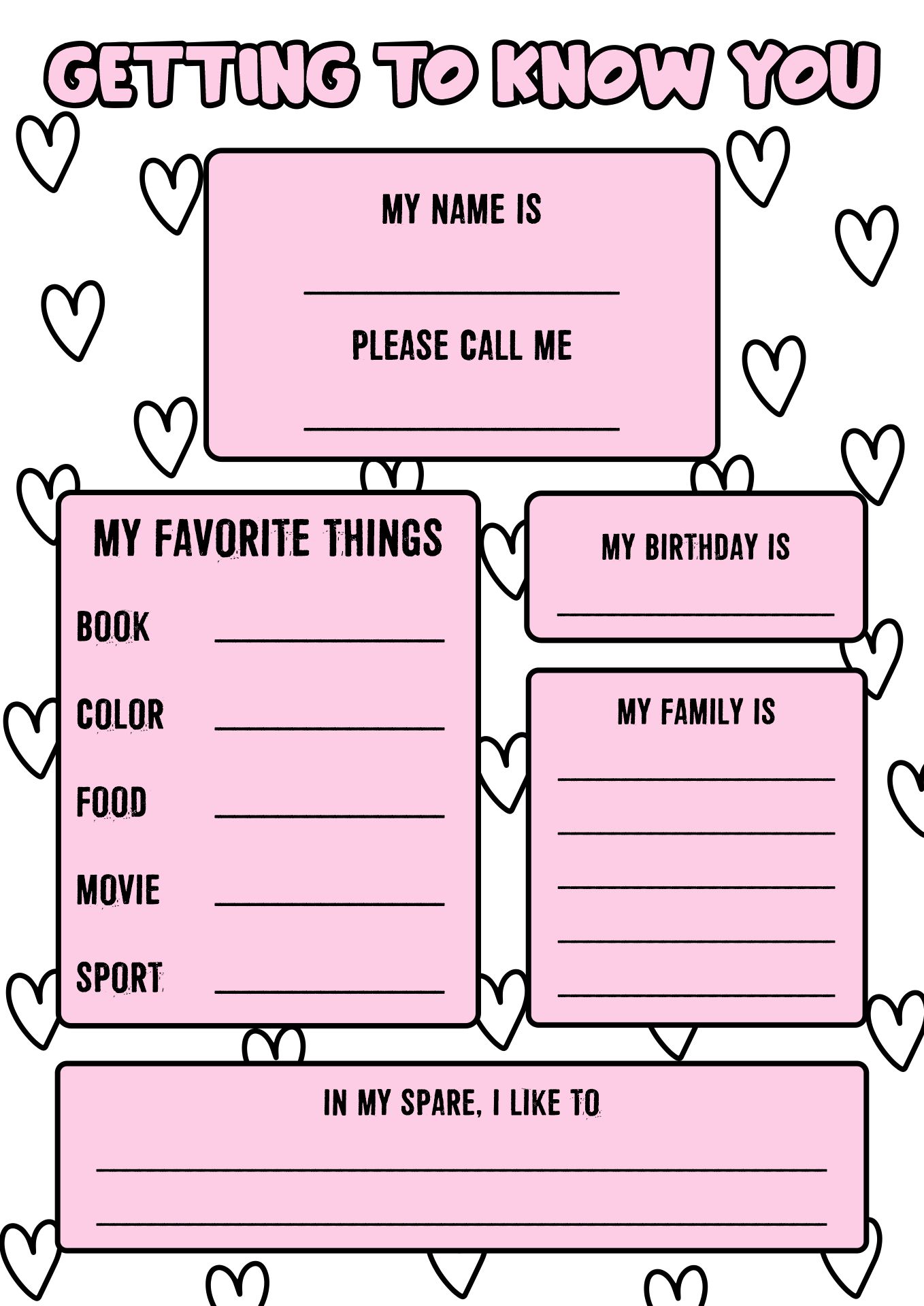 Post Classroom Getting To Know You Printables 234709