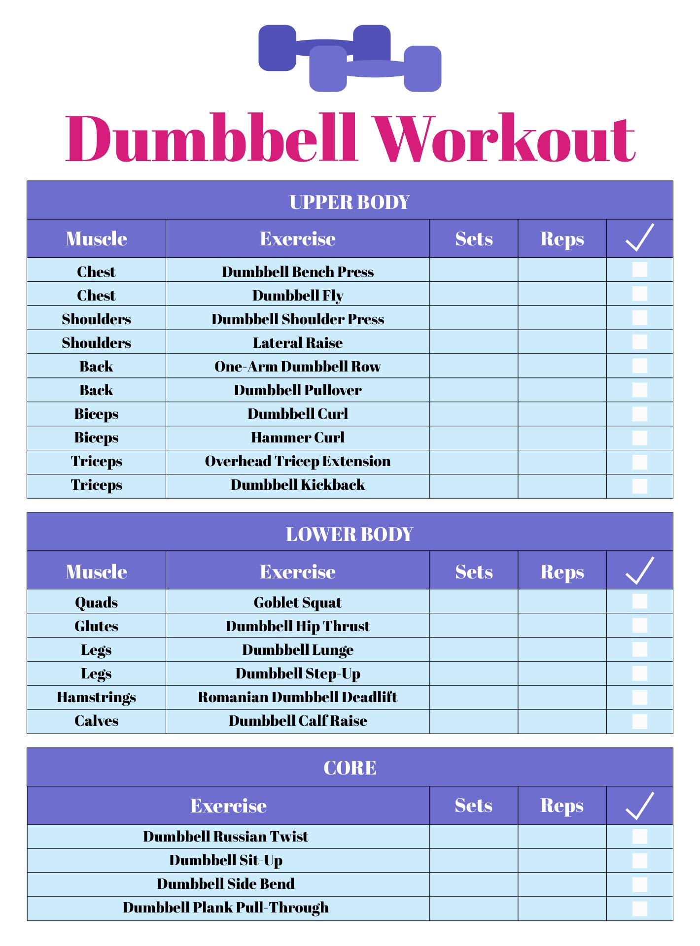 Post Dumbbell Exercises Chart Printable Pdf 260182