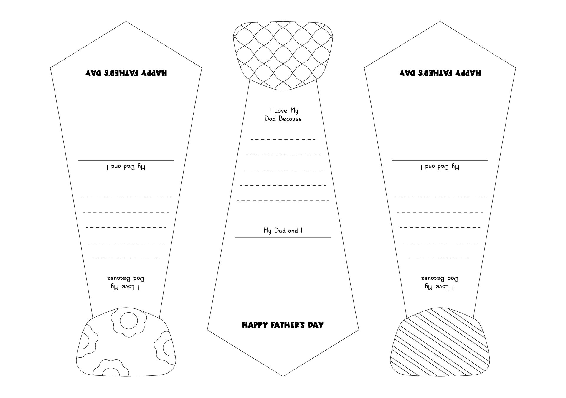 Post Father S Day Printable Tie Template 232209