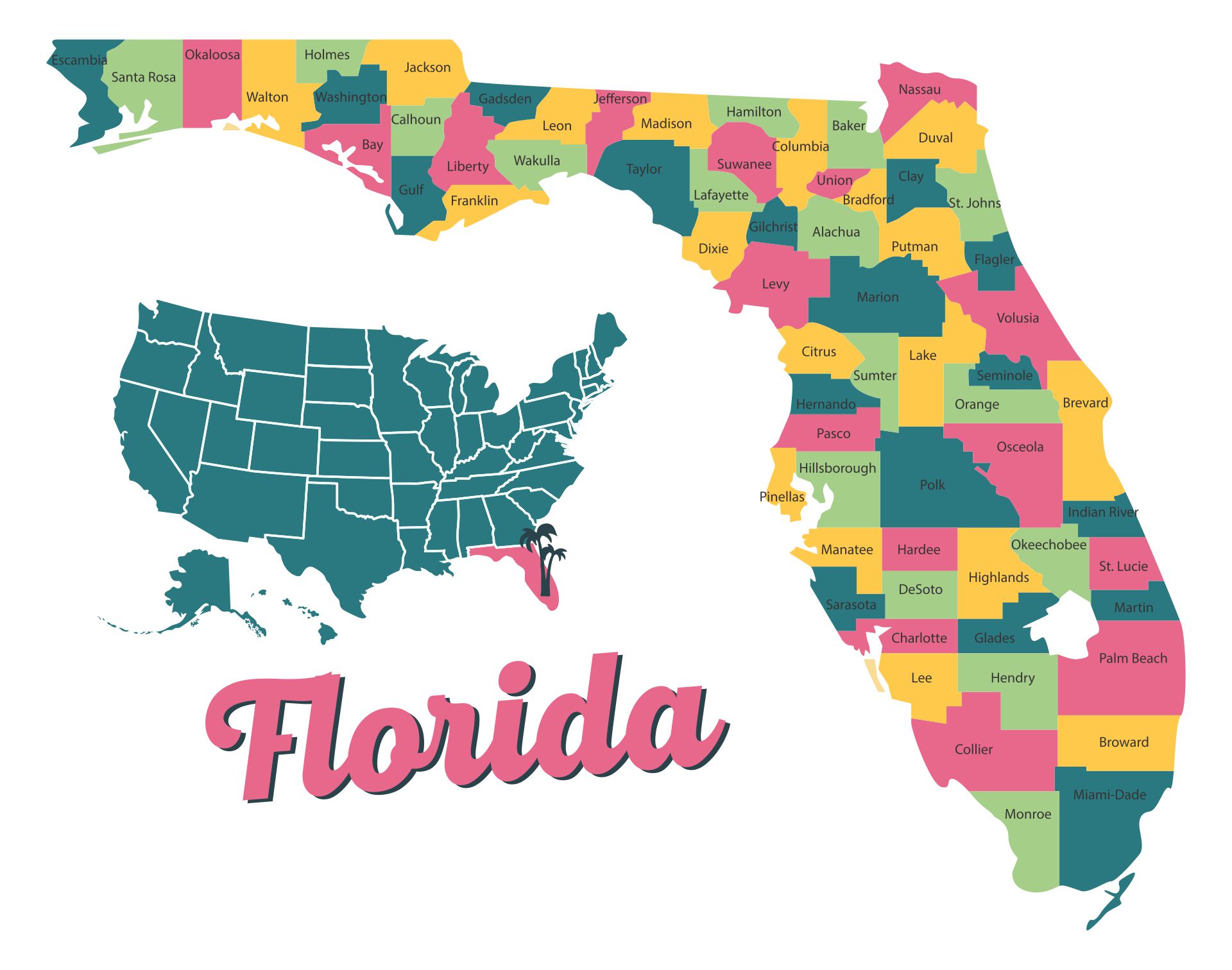 free printable map of florida