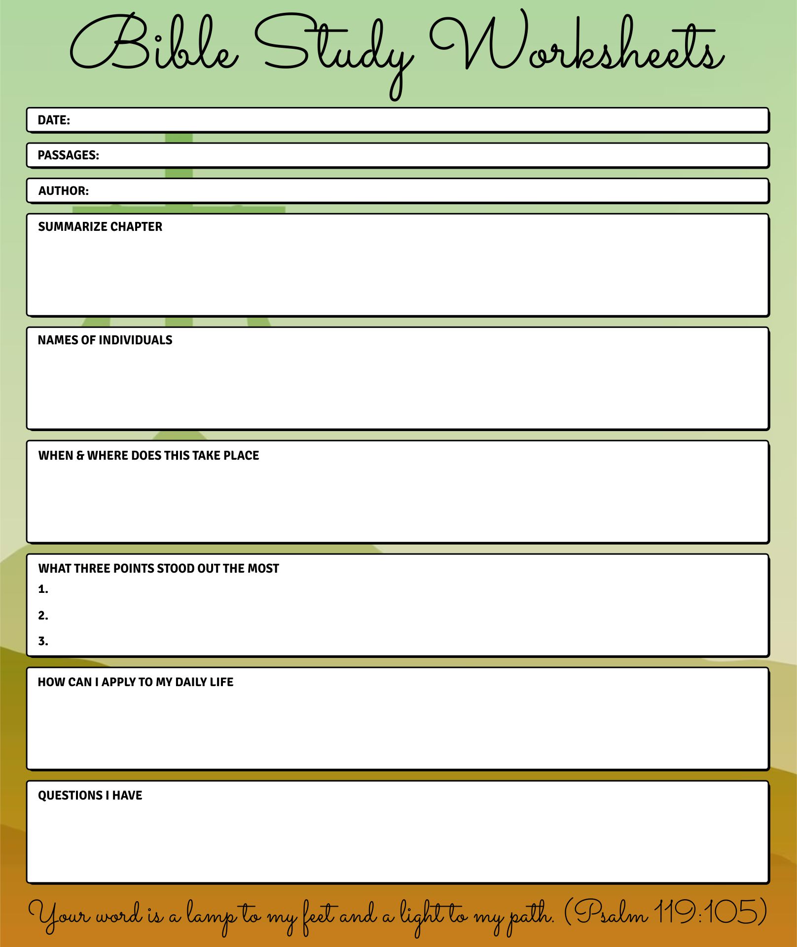 Post Free Bible Study Printable Worksheets 174217
