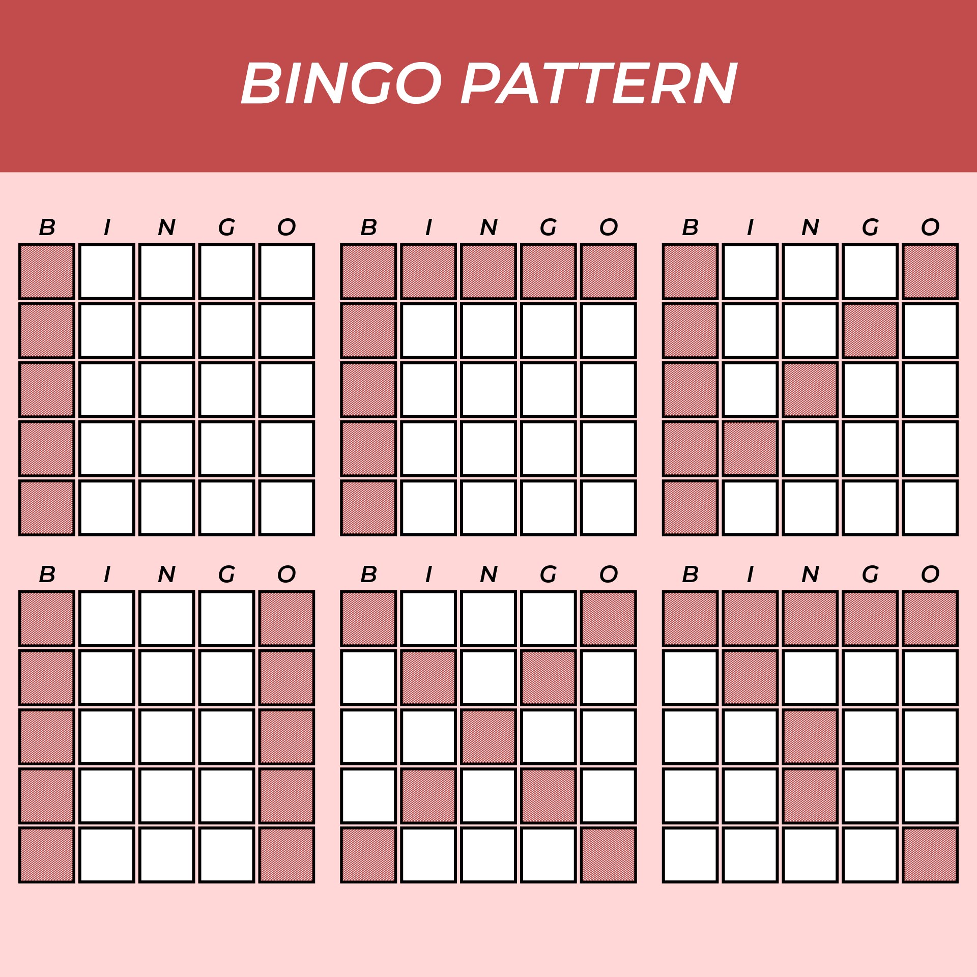 free printable bingo patterns